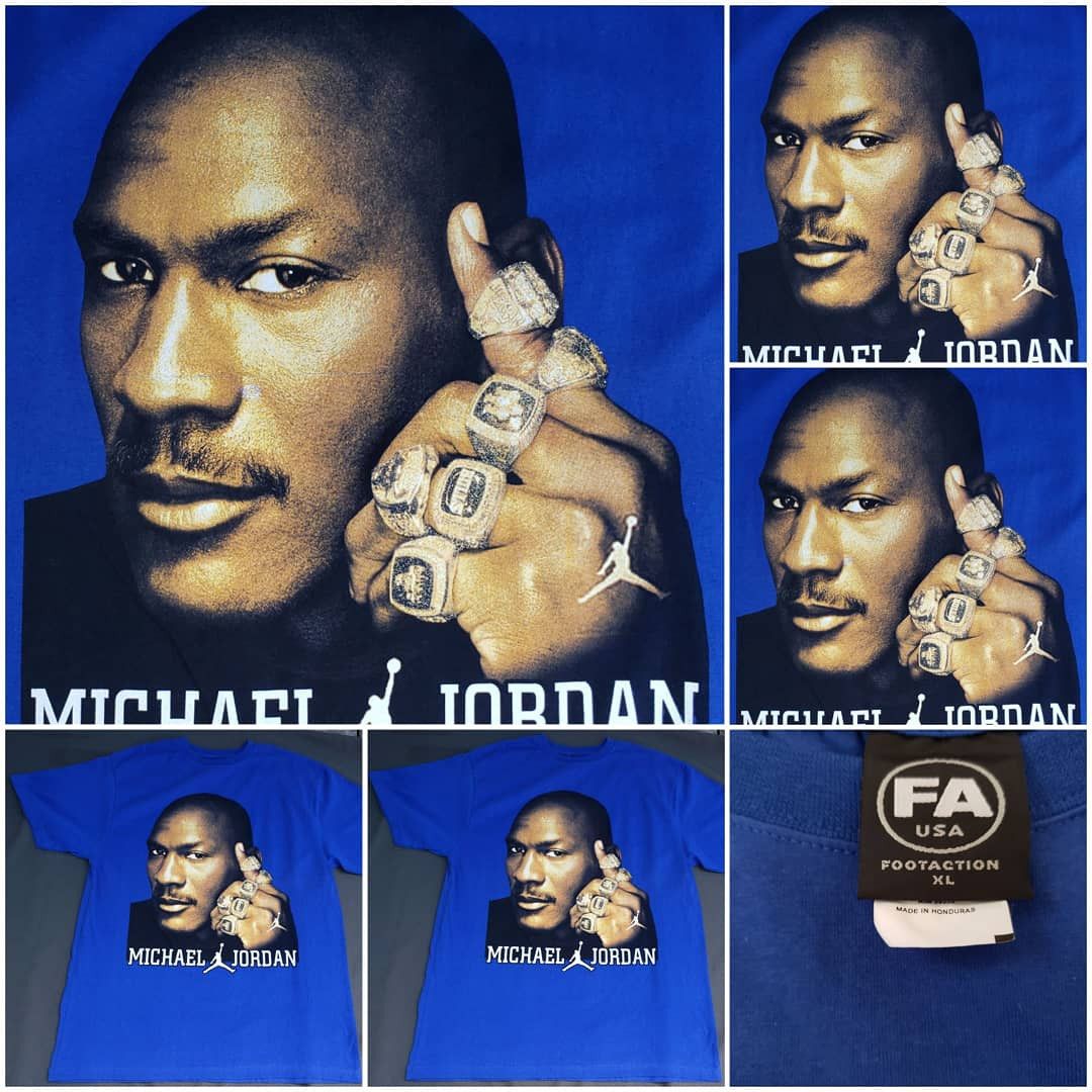 Other Michael Jordan Wearing his 6 NBA championship rings - XL | Grailed