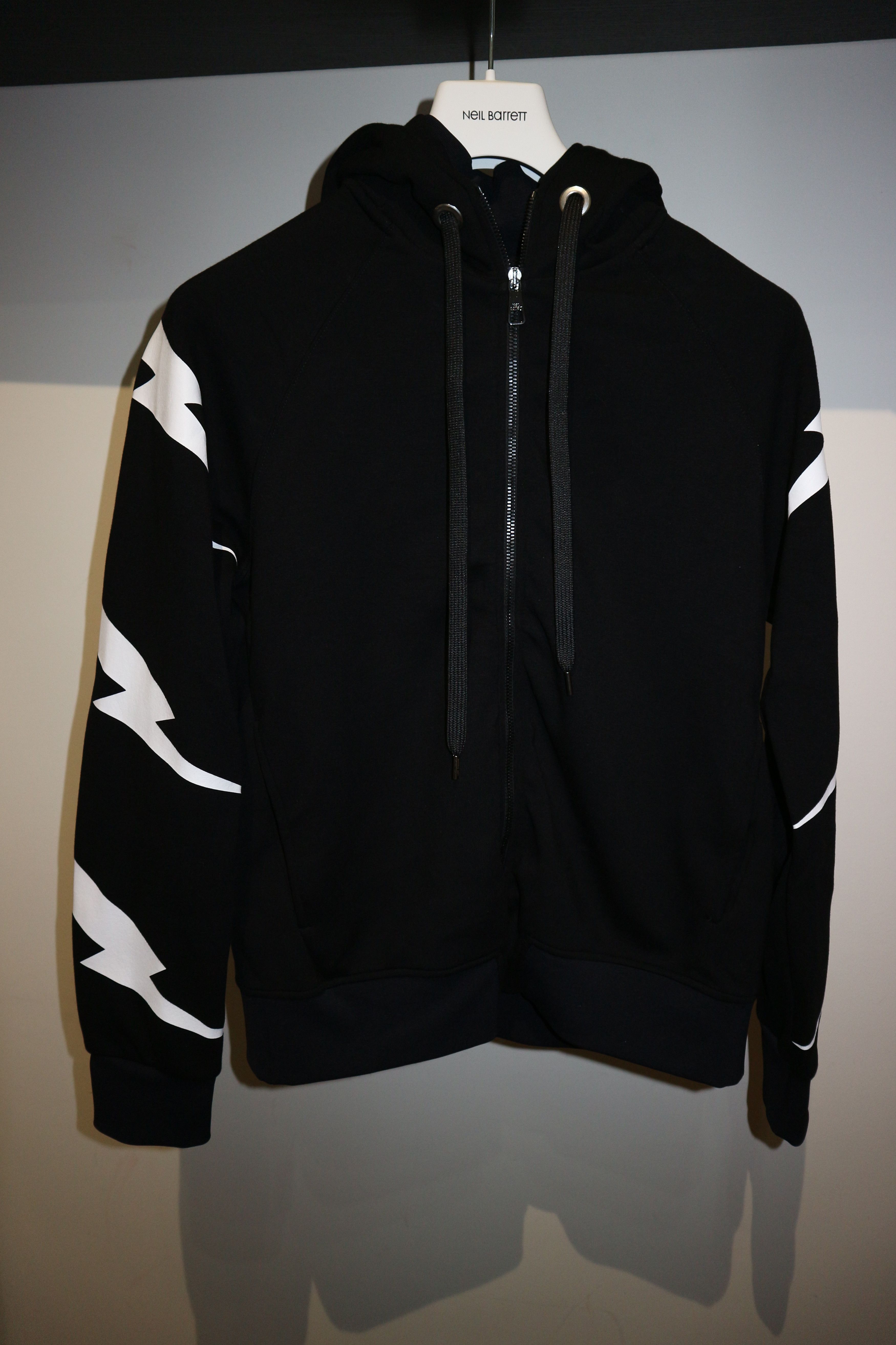 Neil Barrett lightning bolt print zip hoodie Size US XXS / EU 40 - 1 Thumbnail