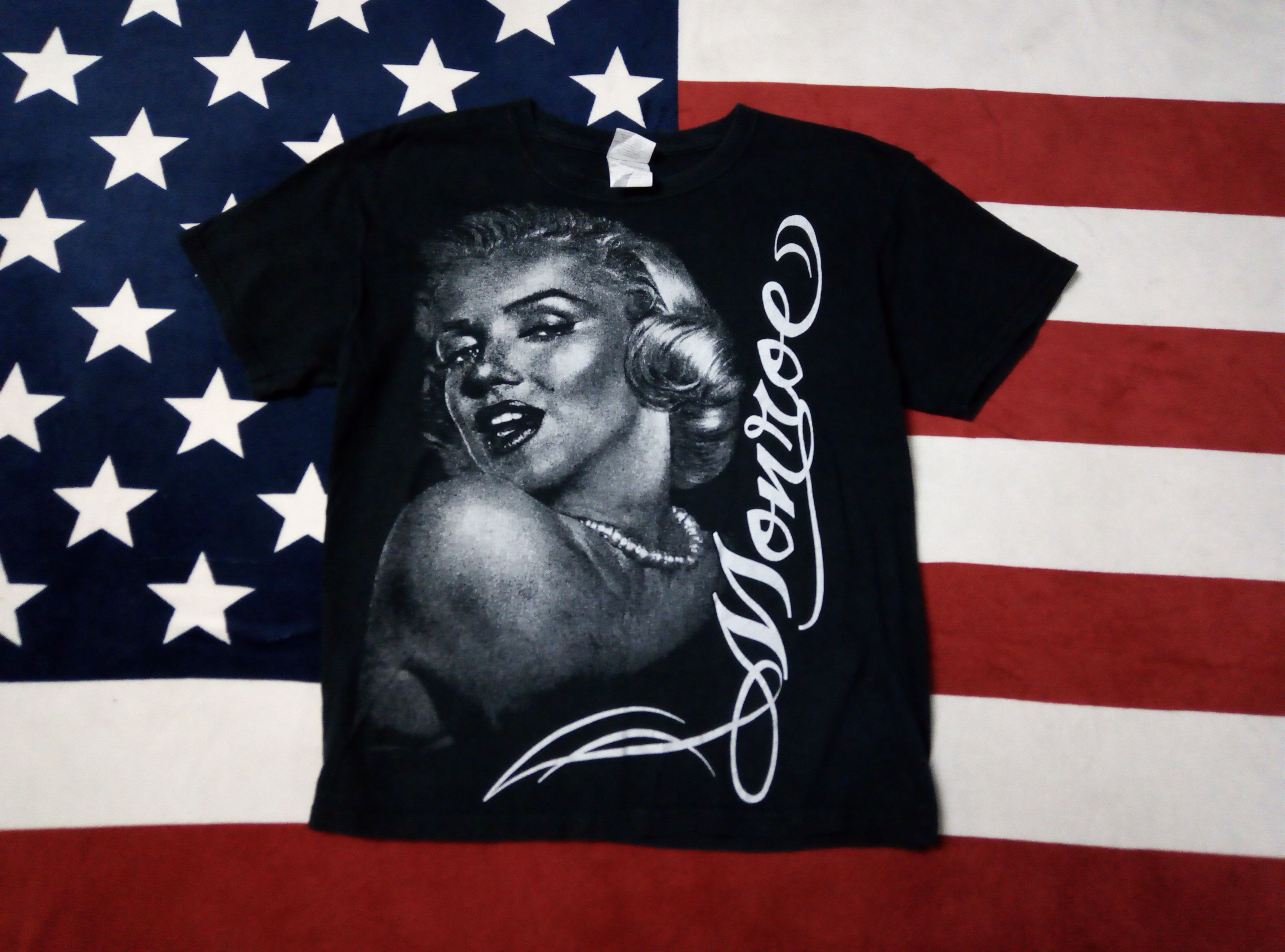 T-shirt Manches Longues Marilyn Monroe – Noir – Du S Au XXXL Et Tailles Enfants