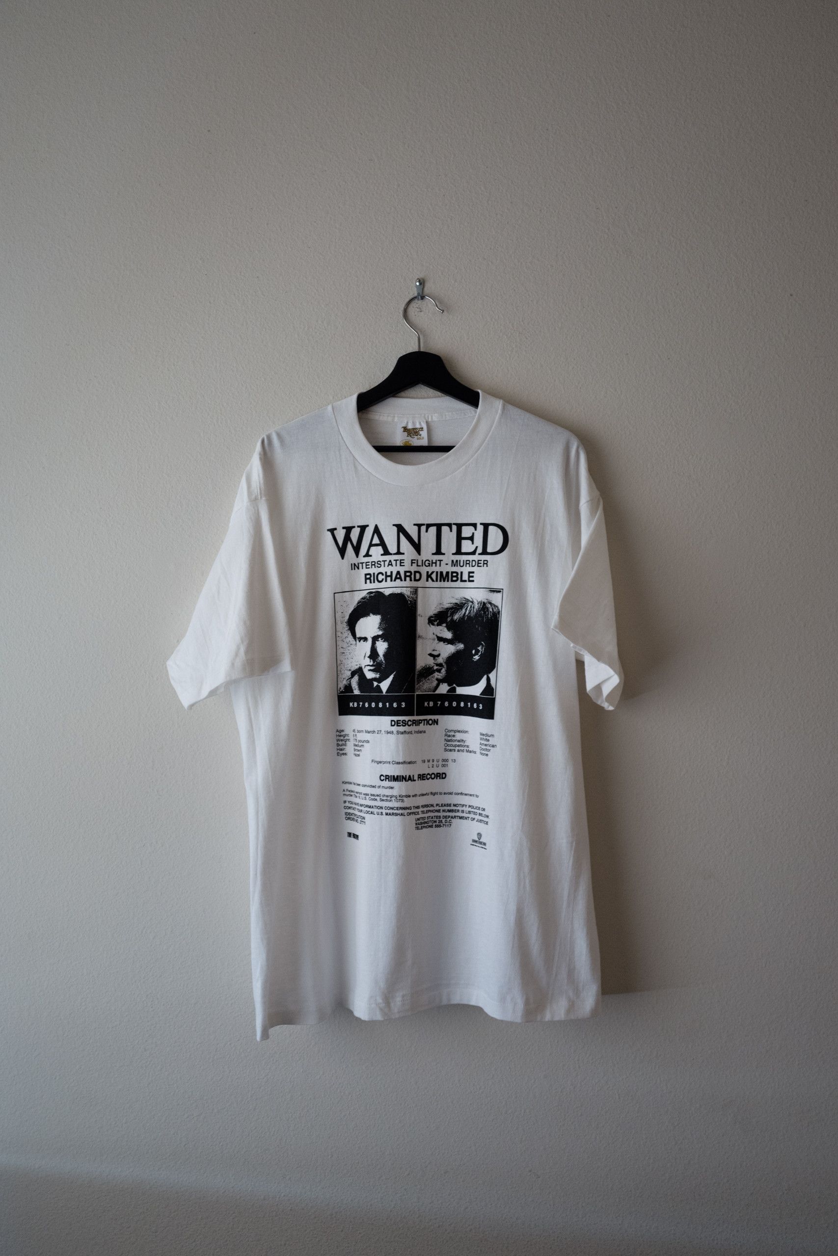 Vintage 1993 The Fugitive / Harrison Ford Tee Size US XL / EU 56 / 4 - 1 Thumbnail