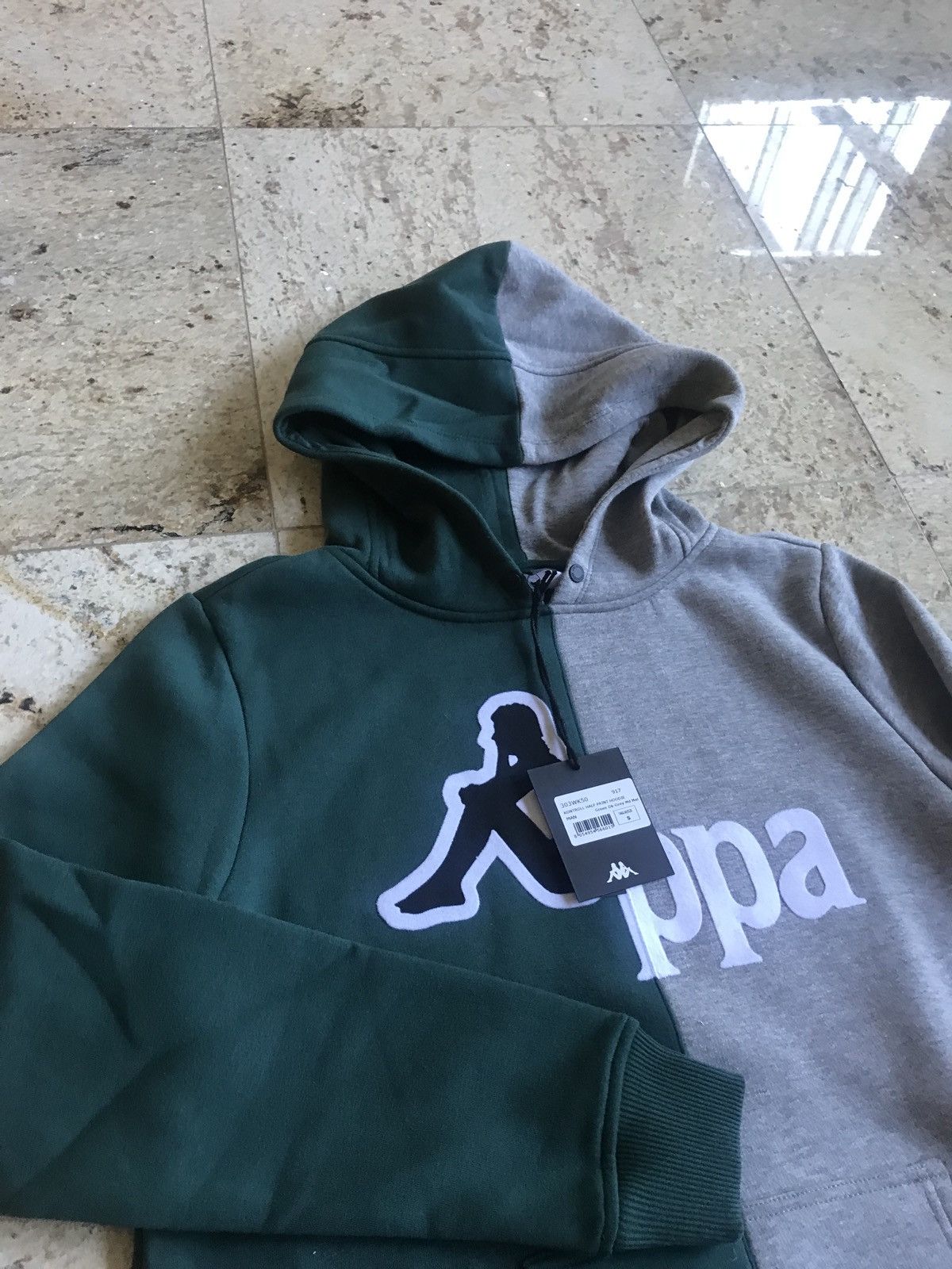 Kappa Kappa x Kontroll Green, Grey Contrast Hoodie Size US S / EU 44-46 / 1 - 8 Thumbnail