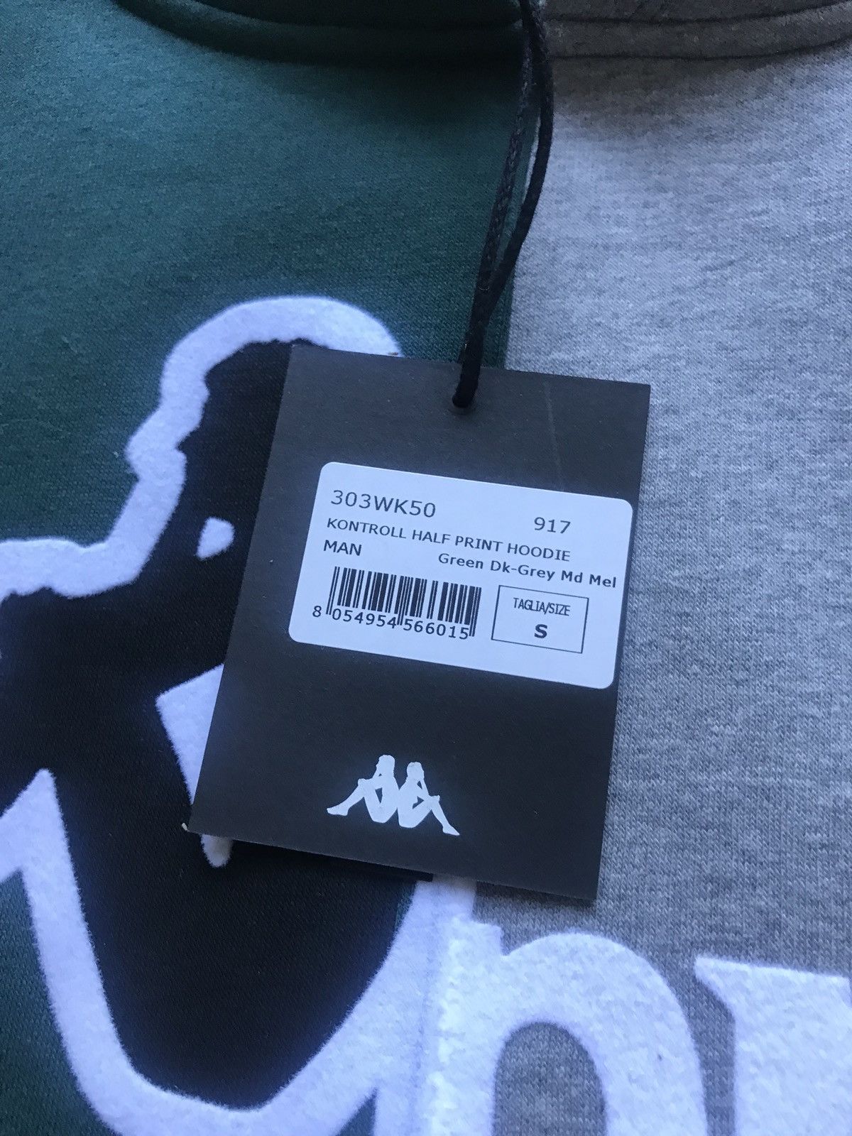 Kappa Kappa x Kontroll Green, Grey Contrast Hoodie Size US S / EU 44-46 / 1 - 18 Thumbnail