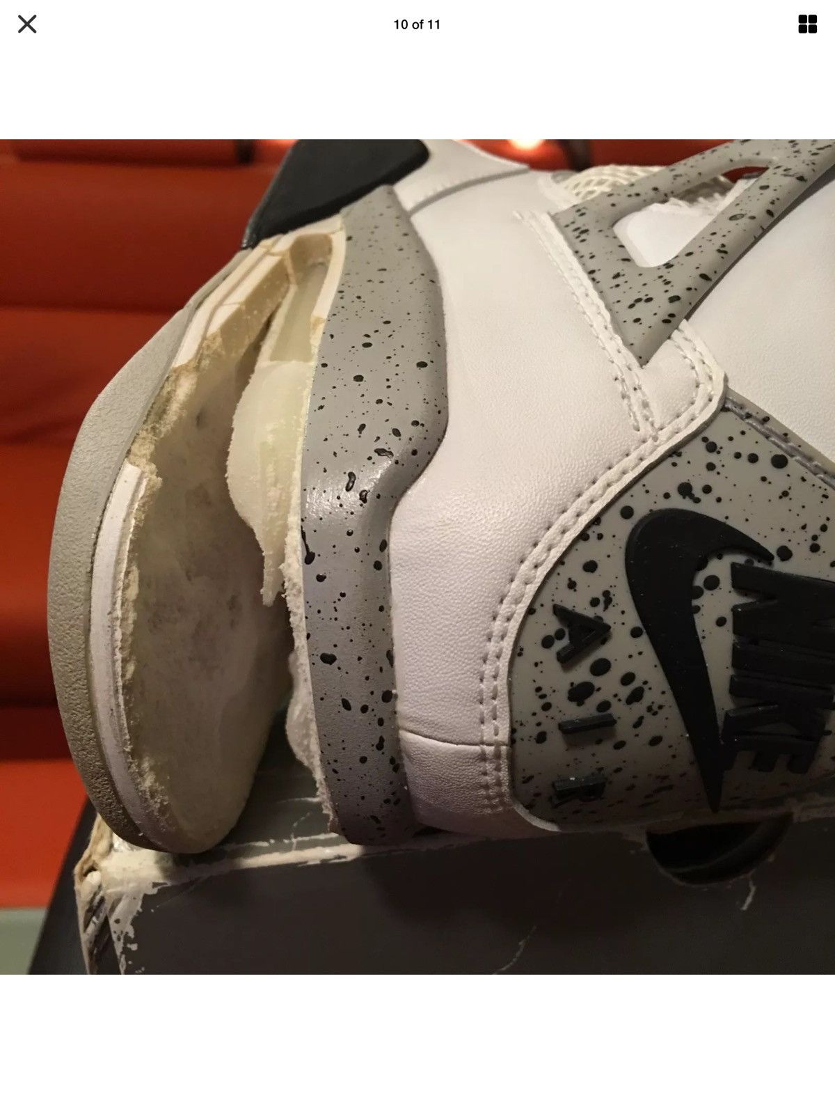 Nike AIR JORDAN 4 OG 1999 White Cement BNIB Some Flaws Uppers Are DS Size US 10.5 / EU 43-44 - 10 Thumbnail