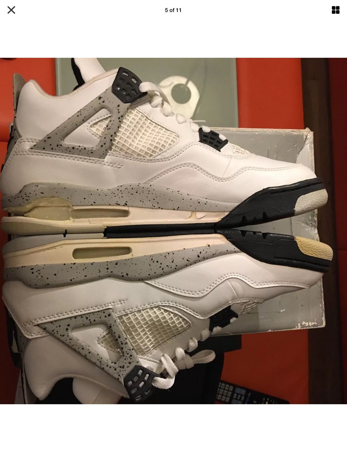 Nike AIR JORDAN 4 OG 1999 White Cement BNIB Some Flaws Uppers Are DS Size US 10.5 / EU 43-44 - 5 Thumbnail