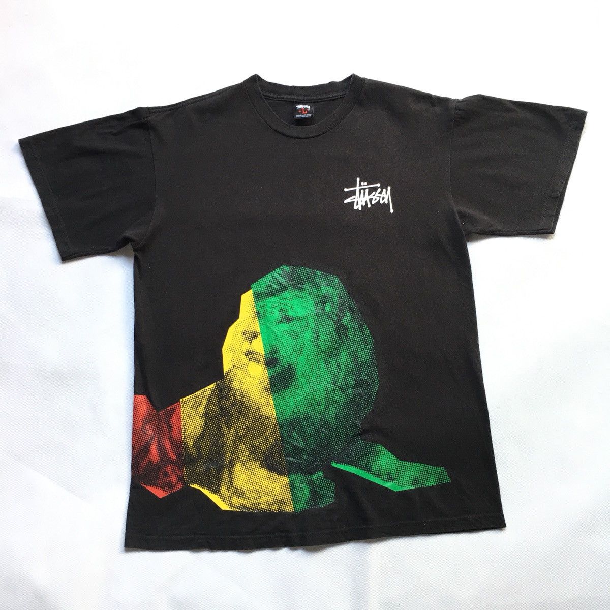 Stussy × Vintage Stussy “Knowledge is king” Rasta Lion Tshirt