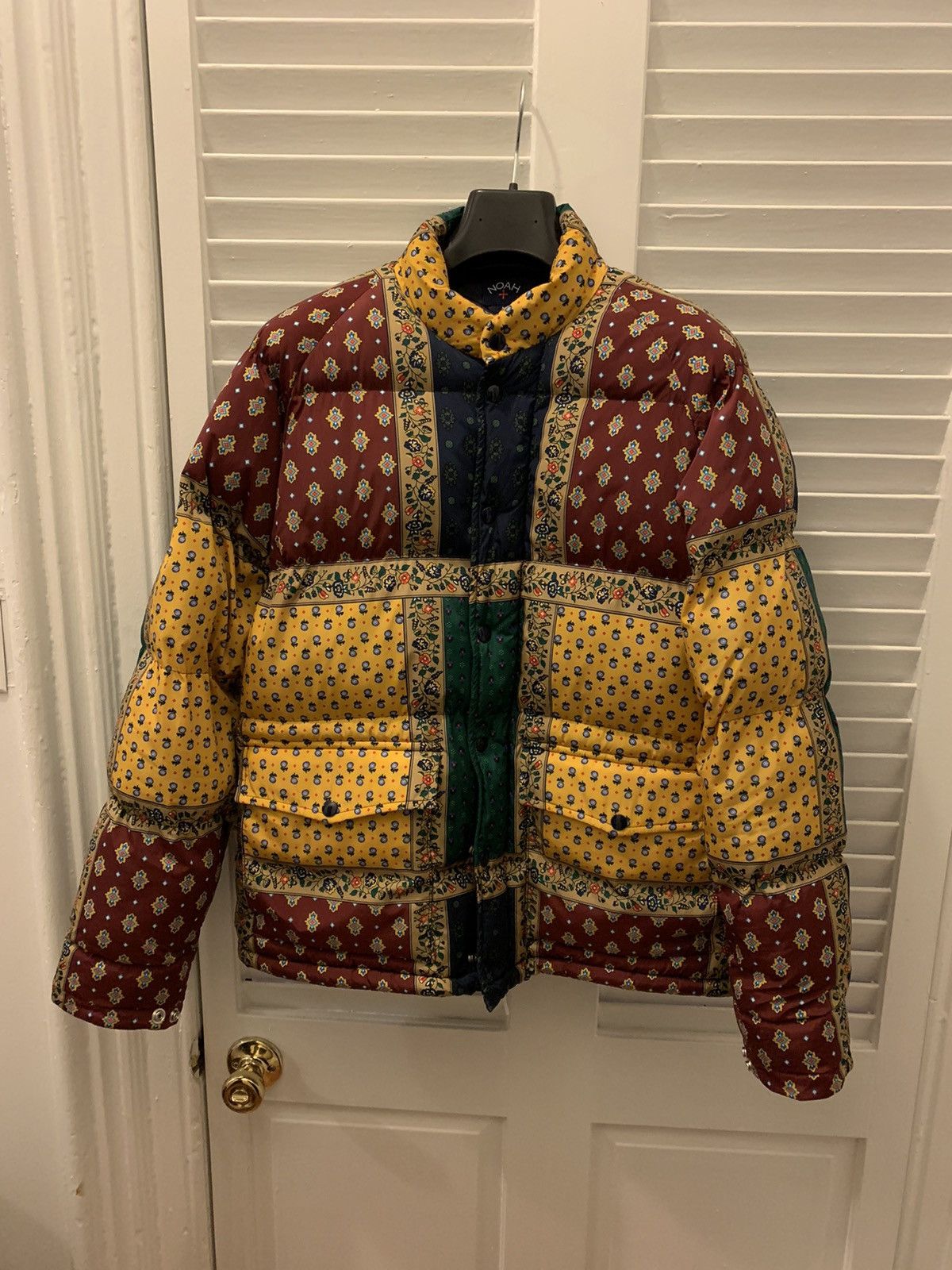 Noah Pink Noah Paisley Cashball Puffer Jacket Coat | Grailed