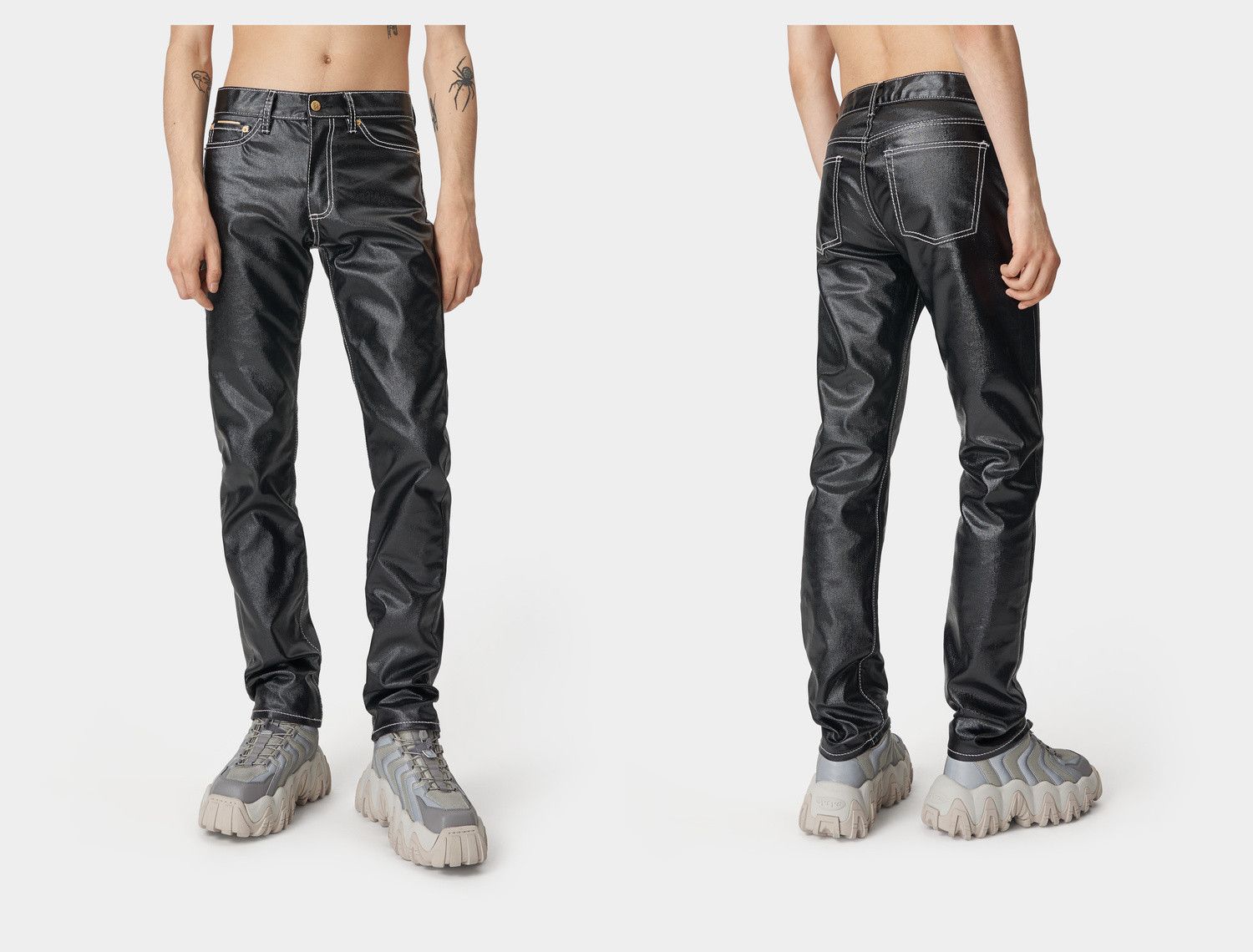 Eytys EYTYS SHINY BLACK COATED CYPRESS TAR JEANS | Grailed