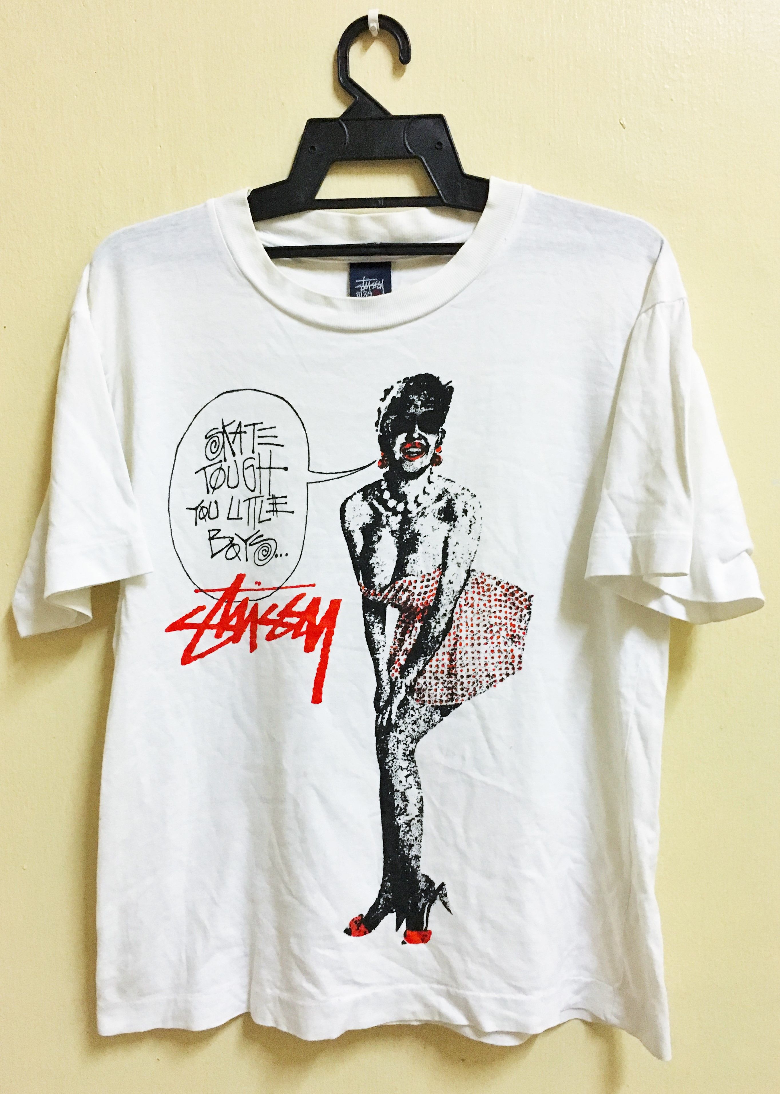 Stussy × Vintage VINTAGE STUSSY - SKATE TOUGH YOU LITTLE BOYS SHIRT |  Grailed