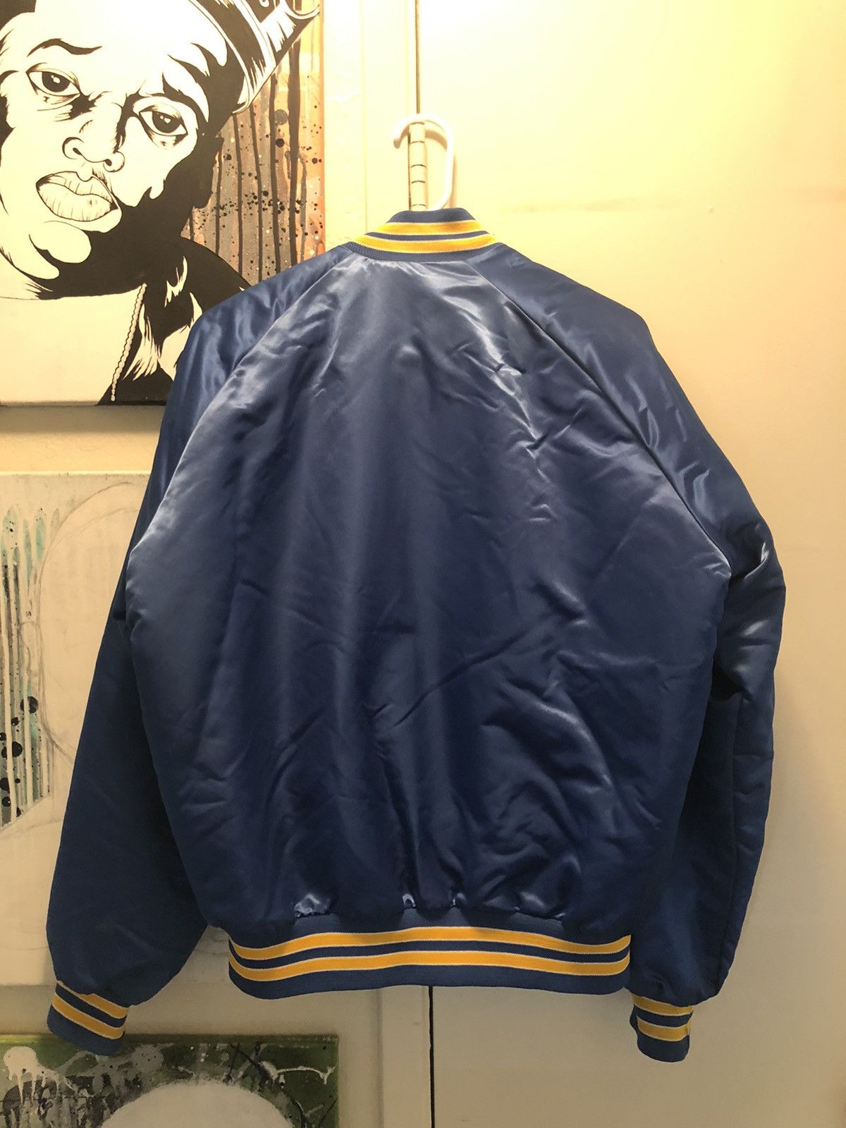 La rams 80s chalk line satin jacket