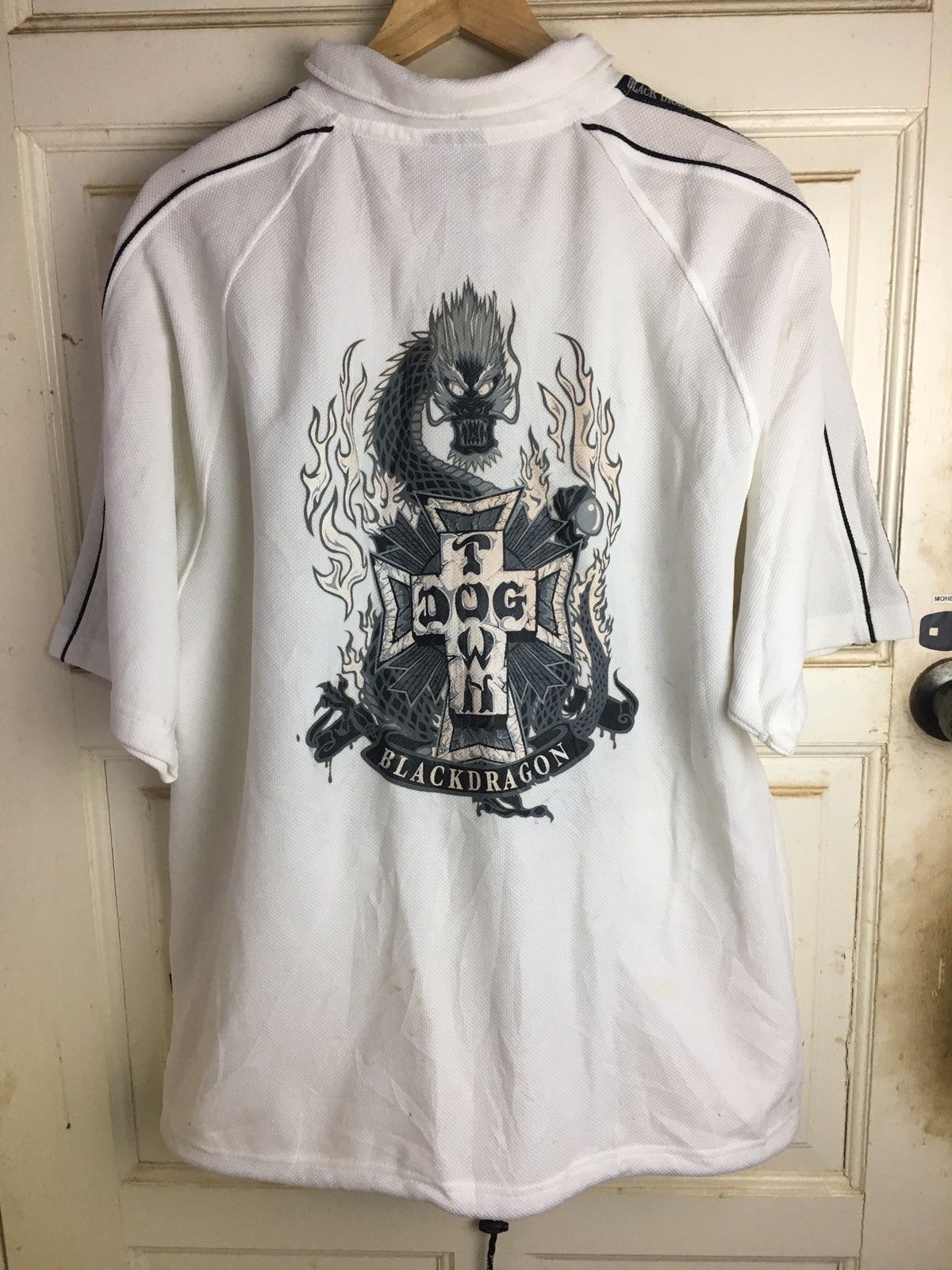 Rare Skate Dogtown Black Dragon Side Tape Zip Big Print