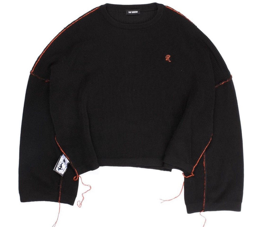 Pre-owned Raf Simons Ss19 Cropped Knit In Black