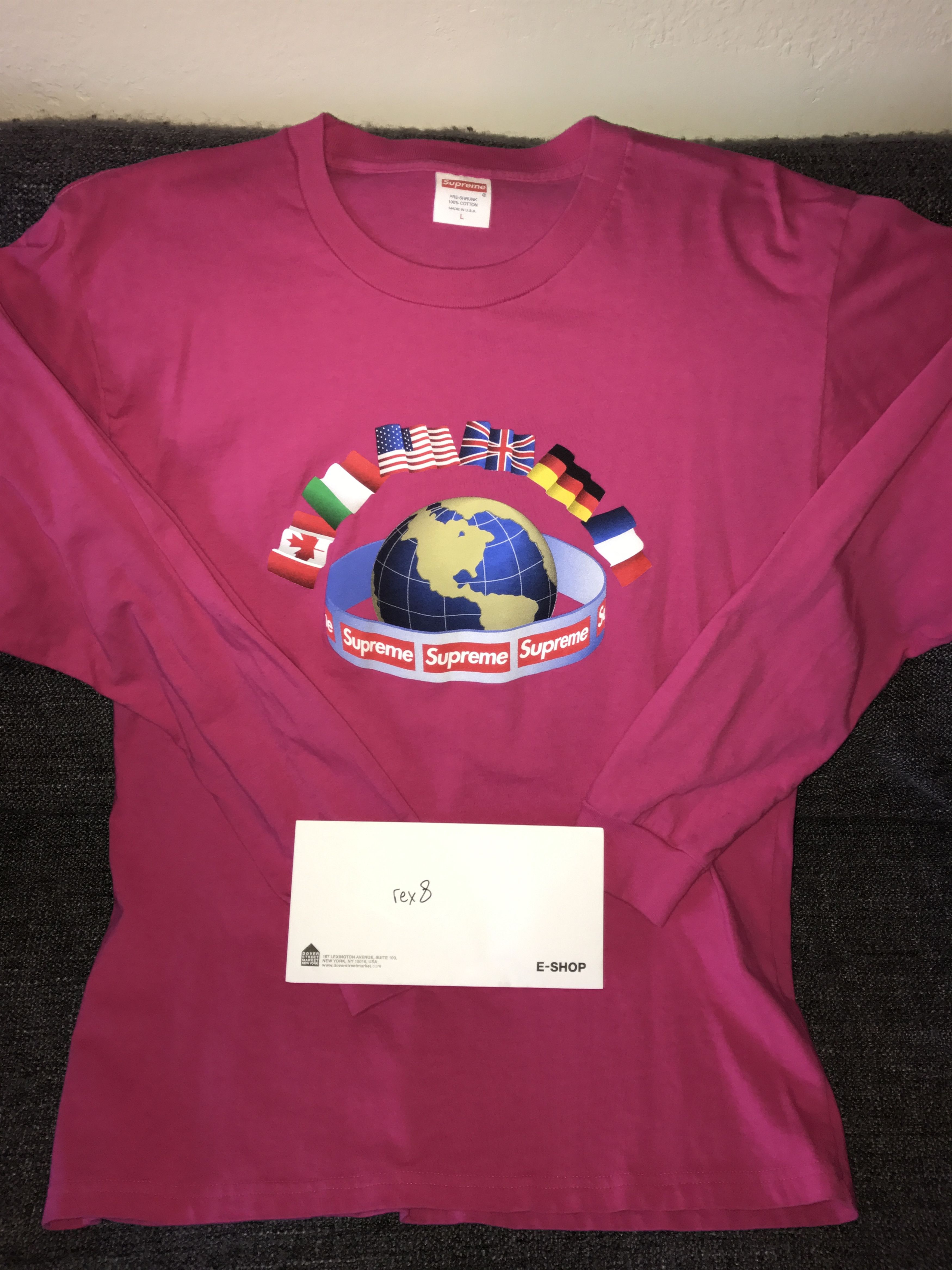 Supreme WorldWide fashion LS Flag Tee