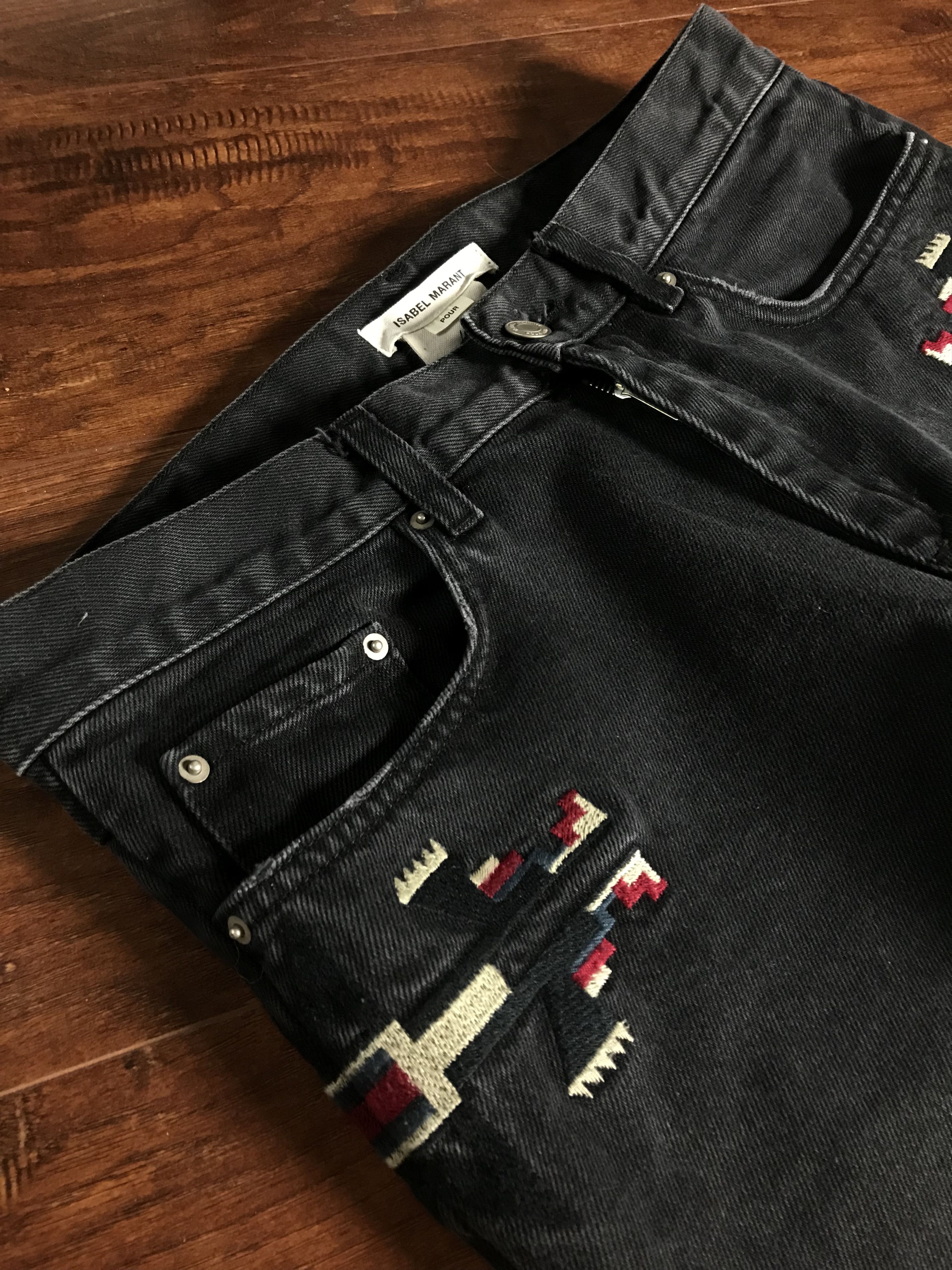 Isabel Marant Tribal Patched Cropped Denim Size US 32 / EU 48 - 1 Thumbnail