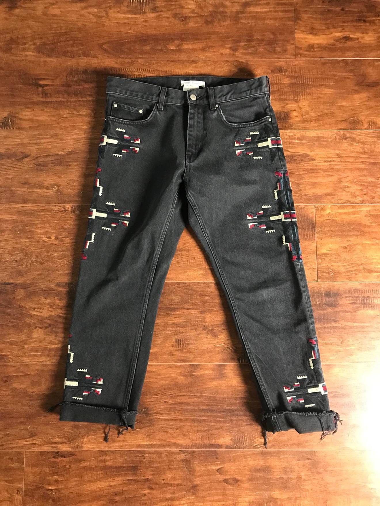 Isabel Marant Tribal Patched Cropped Denim Size US 32 / EU 48 - 3 Thumbnail