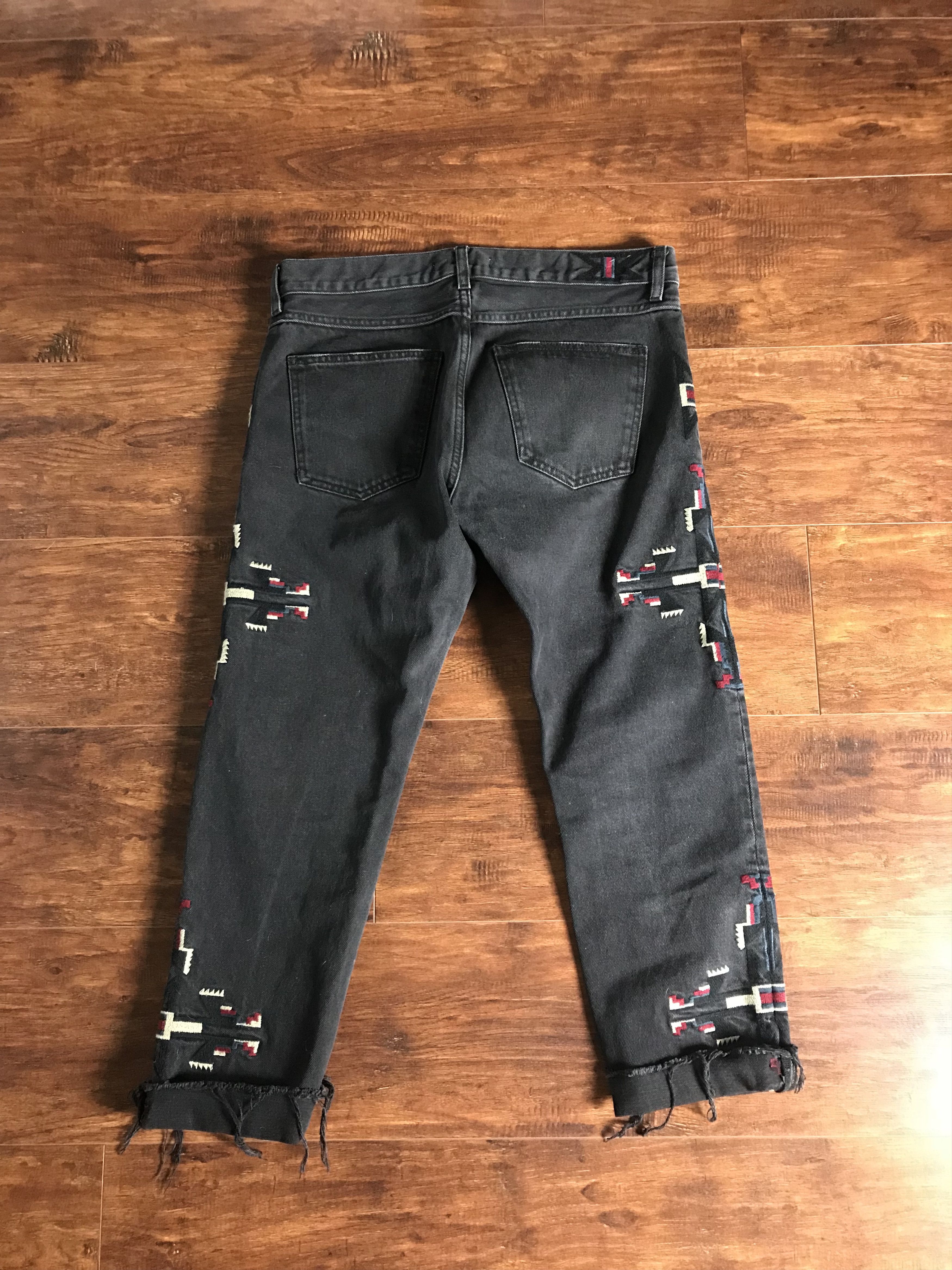 Isabel Marant Tribal Patched Cropped Denim Size US 32 / EU 48 - 2 Thumbnail