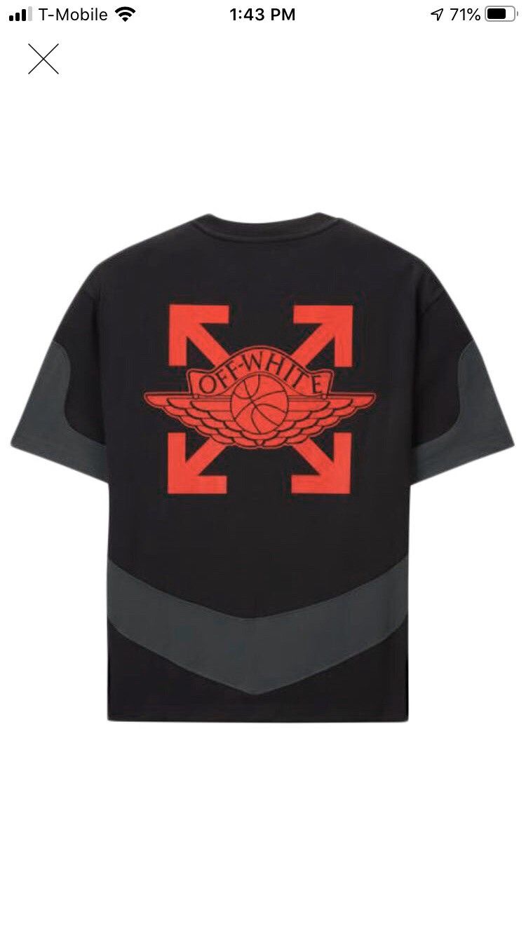 Jordan Brand × Off-White Off white x Jordan Tee Black Size Large  