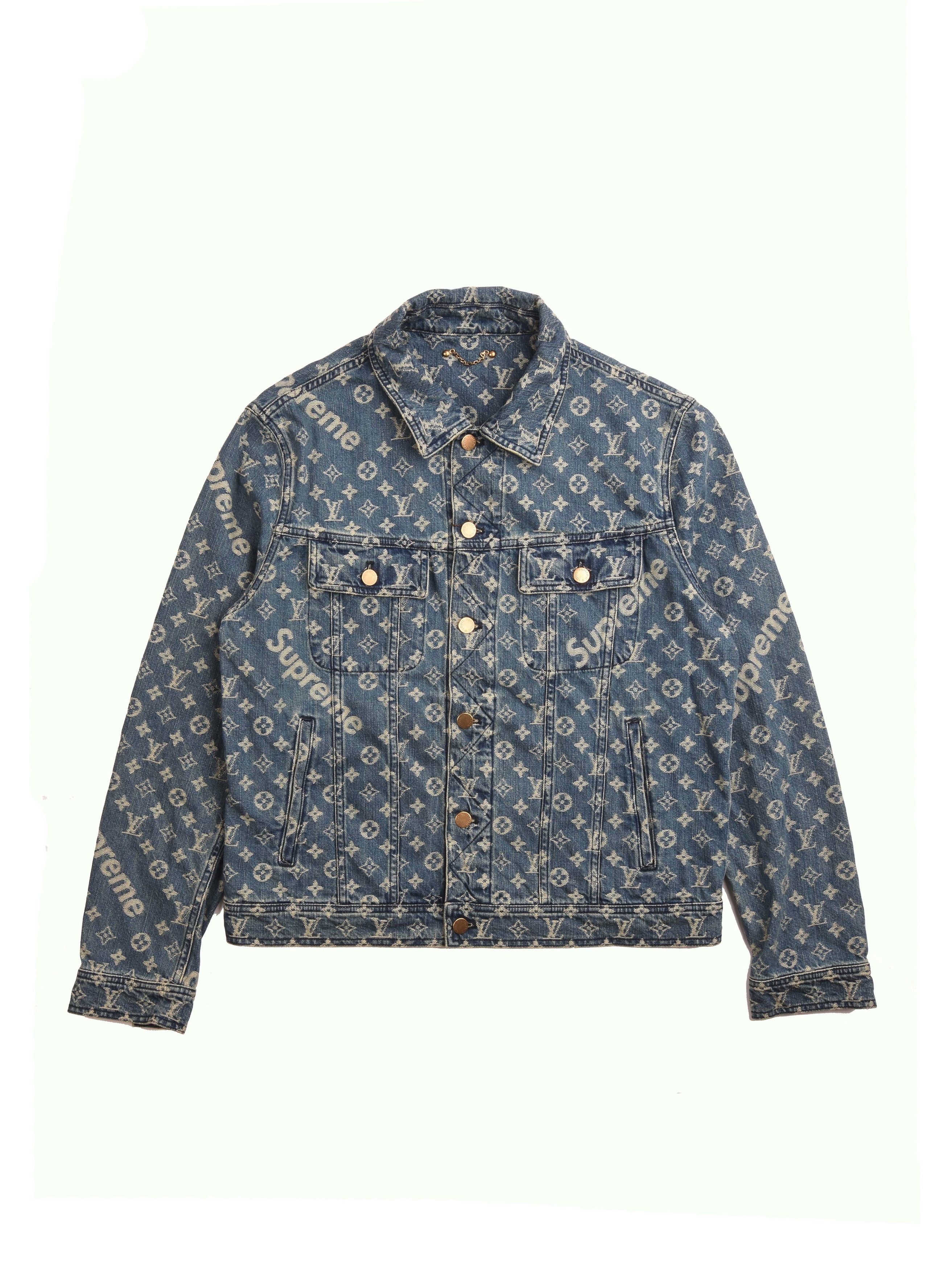 Louis Vuitton X Supreme Denim Trucker Jacket LV, Men's Fashion, Bottoms,  Jeans on Carousell