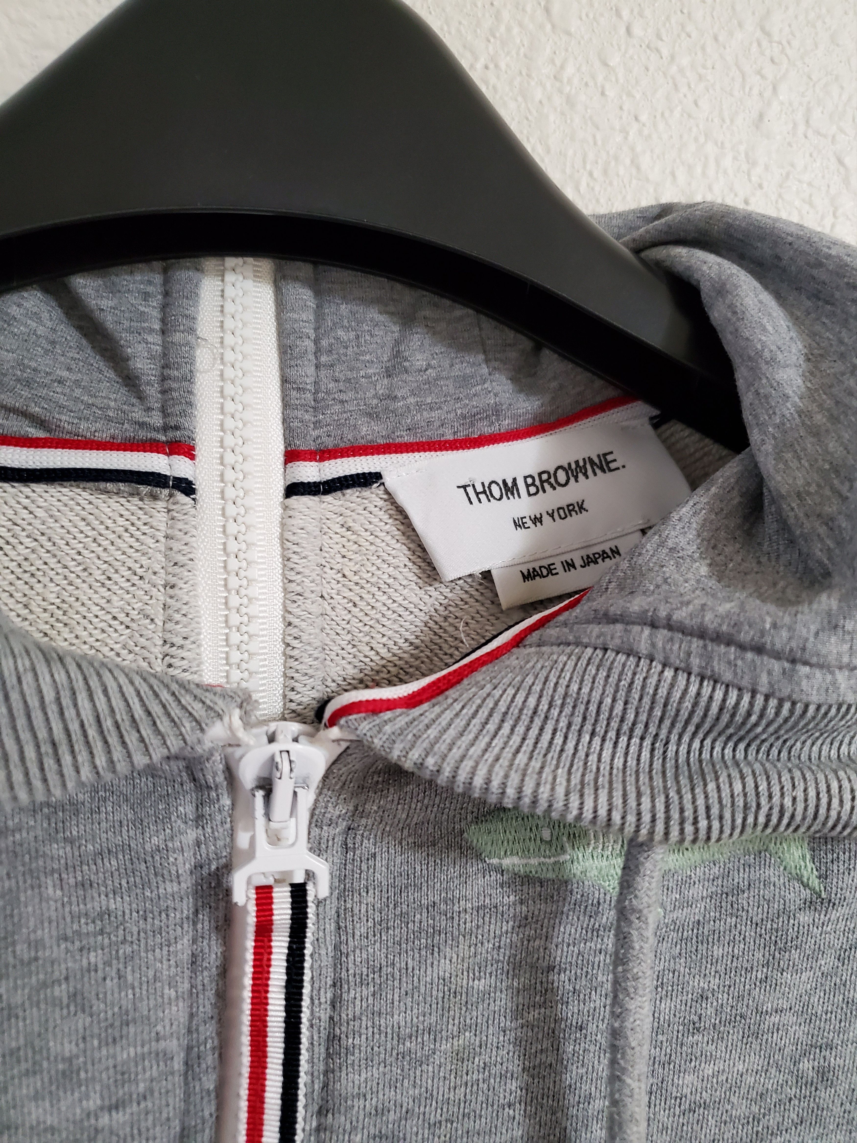 Thom Browne Shark and Surfboard Embroidered Grey Hoodie Size US XS / EU 42 / 0 - 4 Thumbnail