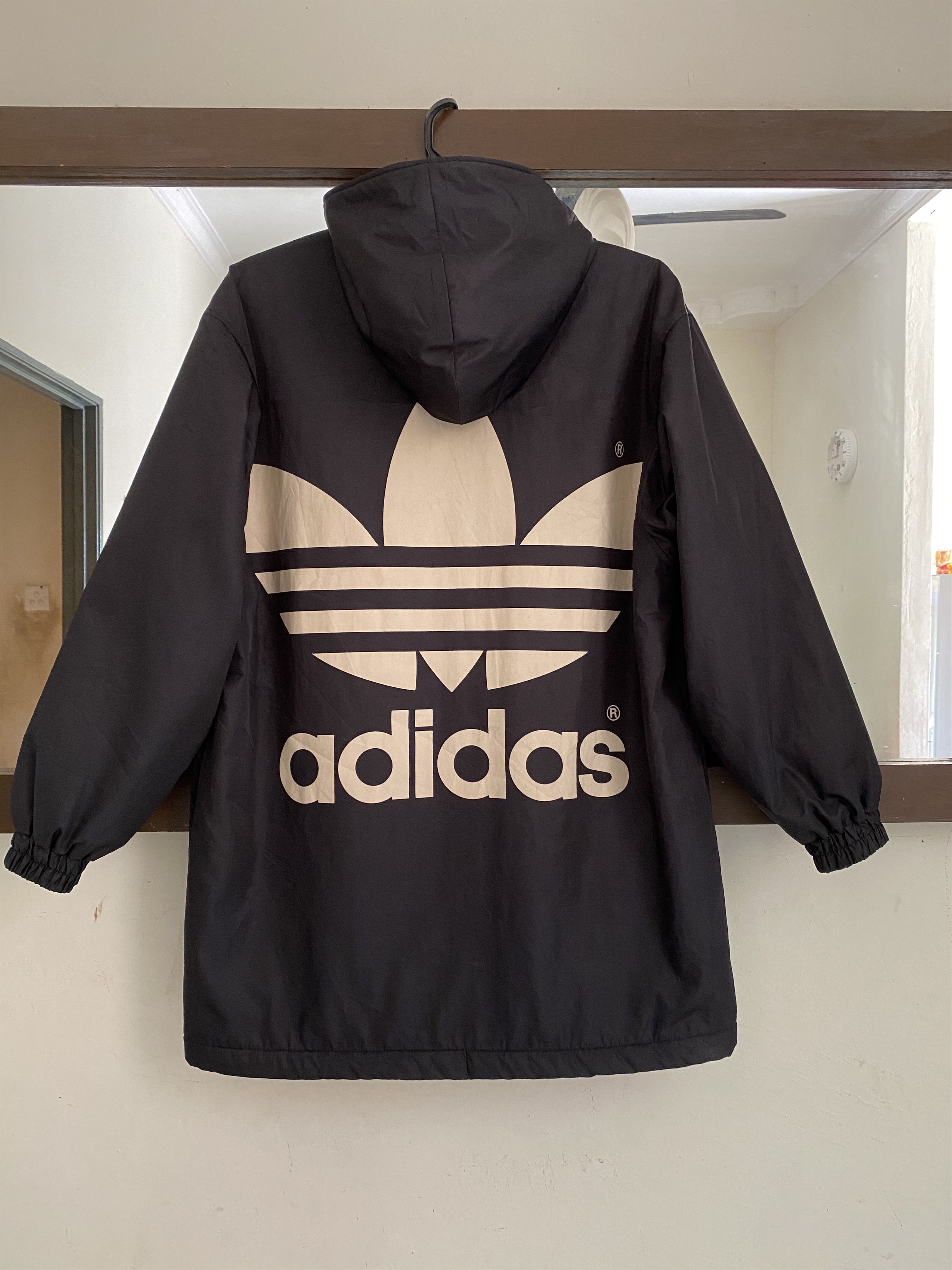 Rare Design Vintage Adidas Big Logo Button Jacket Hoodie