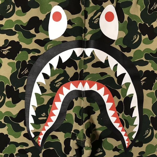 Bape BAPE ABC camo green shark sweat shorts WGM | Grailed