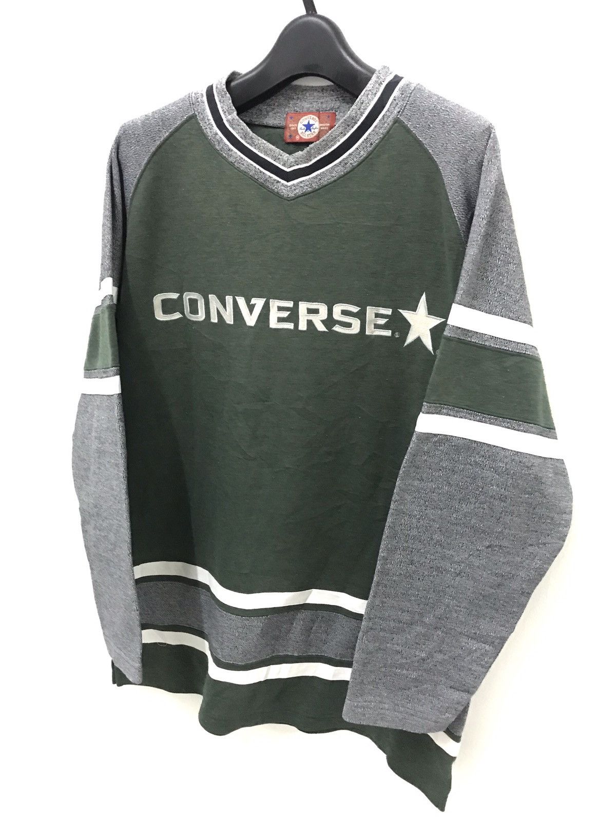 Converse × Vintage 🔥 Vintage 90s Converse Embroidered Logo Sleeve Size US L / EU 52-54 / 3 - 2 Thumbnail