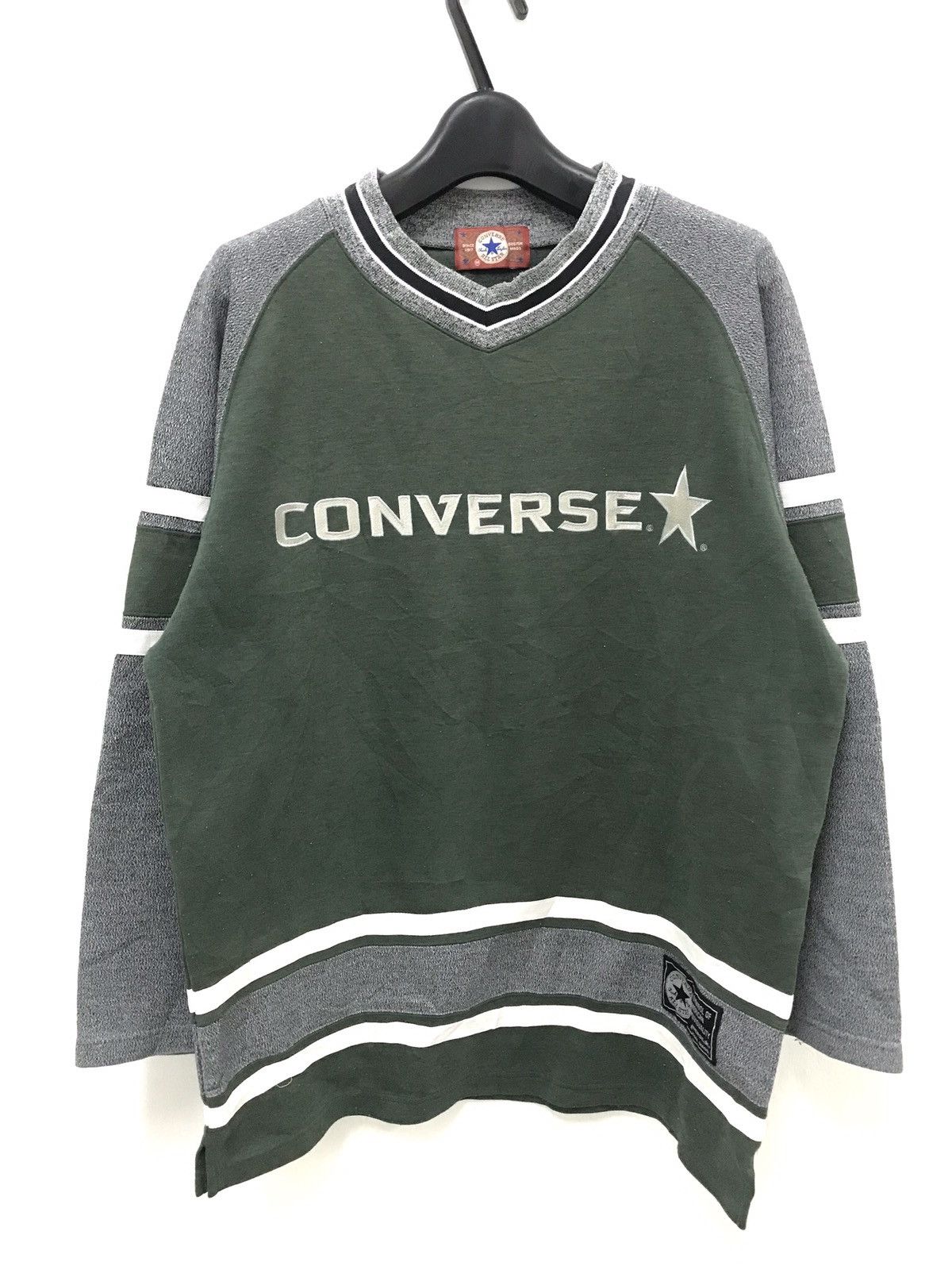 Converse × Vintage 🔥 Vintage 90s Converse Embroidered Logo Sleeve Size US L / EU 52-54 / 3 - 4 Thumbnail