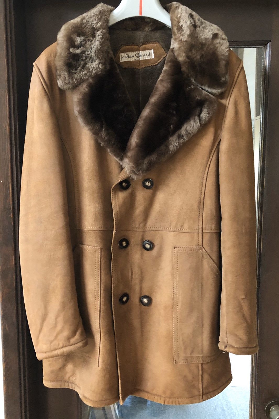 Suede Coat Rich Faux Shearling Medium or Large