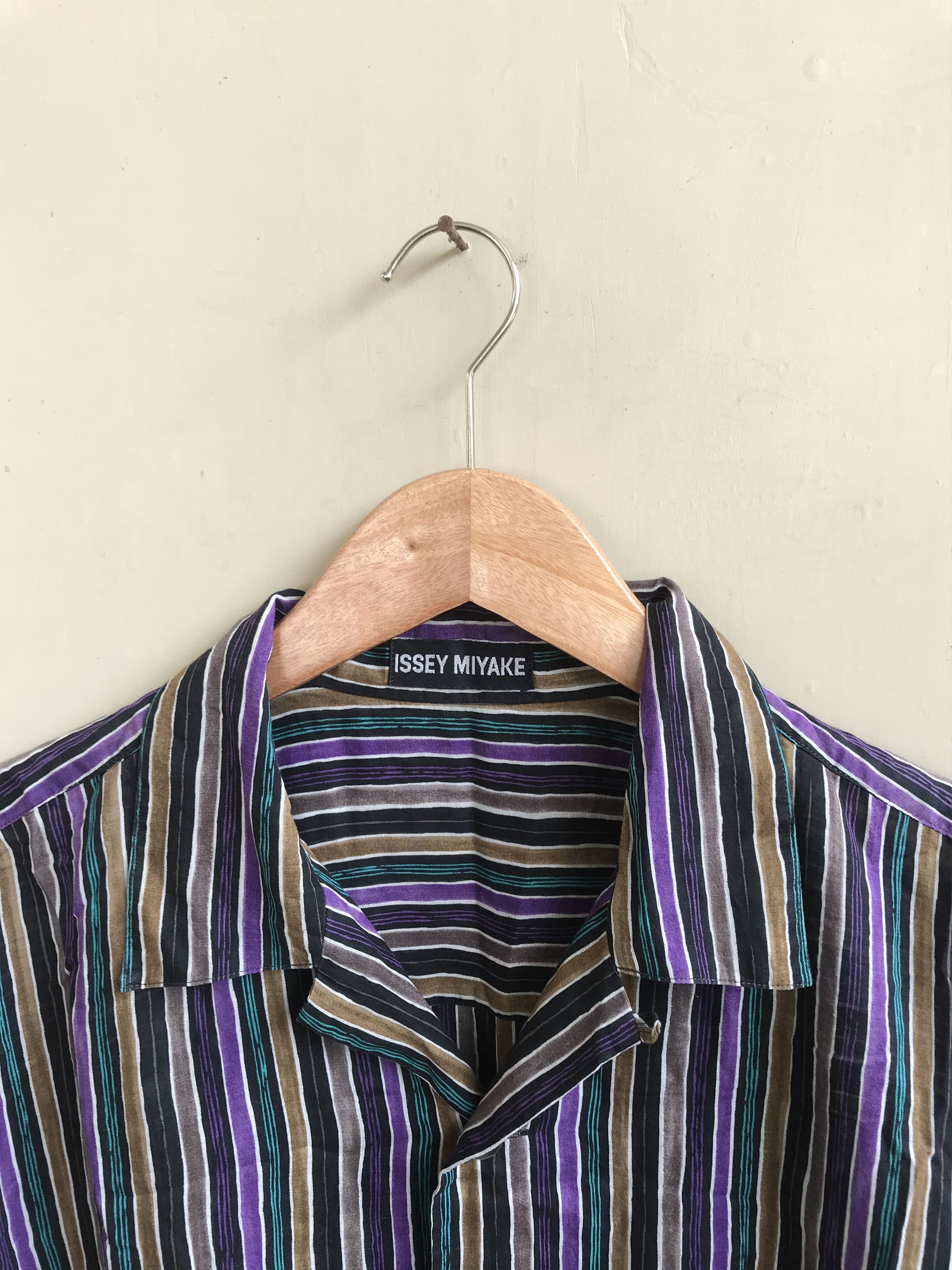 Issey Miyake *FINAL DROP* issey miyake striped camp shirt Open collar Size US M / EU 48-50 / 2 - 2 Thumbnail