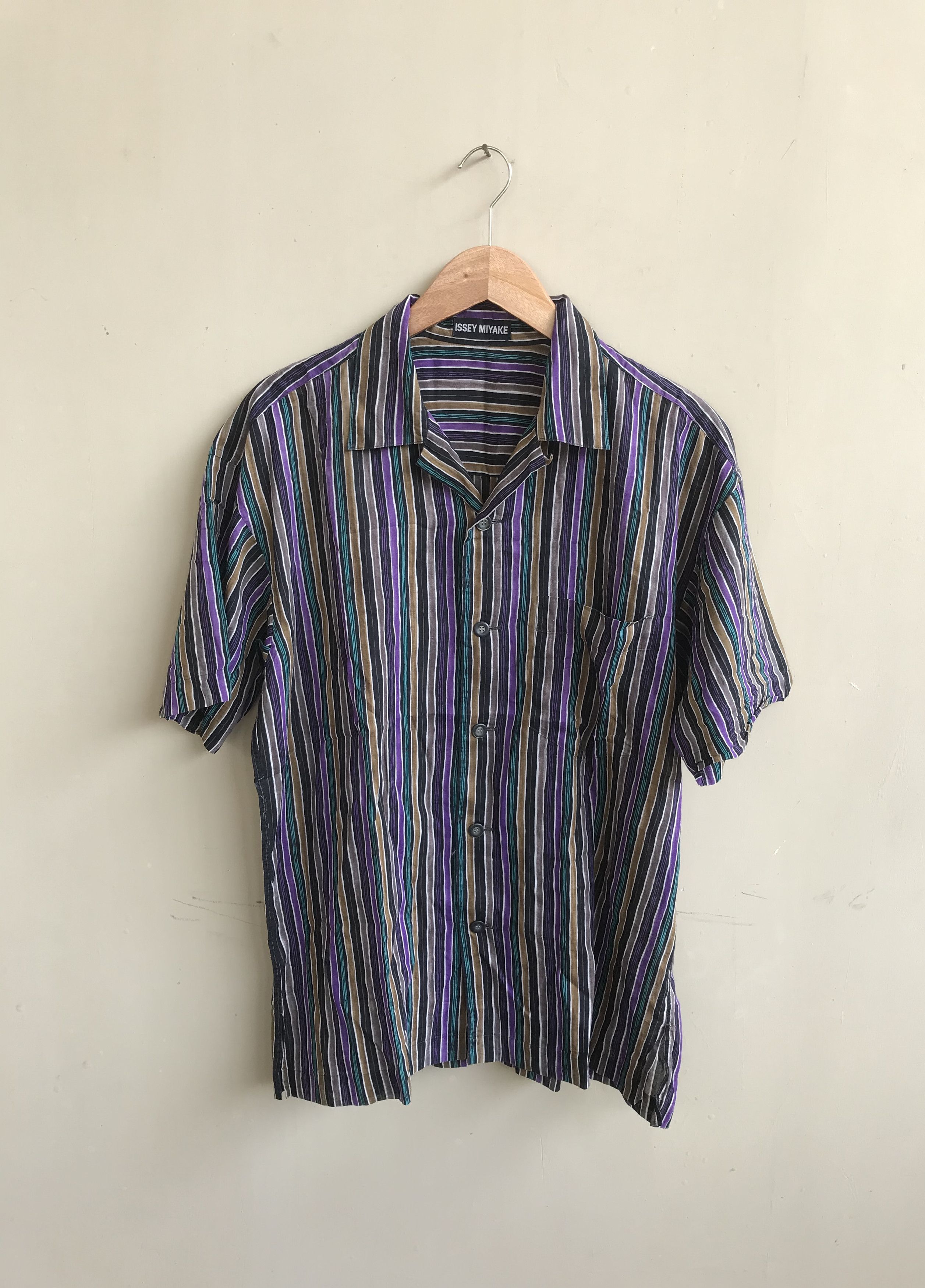 Issey Miyake *FINAL DROP* issey miyake striped camp shirt Open collar Size US M / EU 48-50 / 2 - 1 Thumbnail