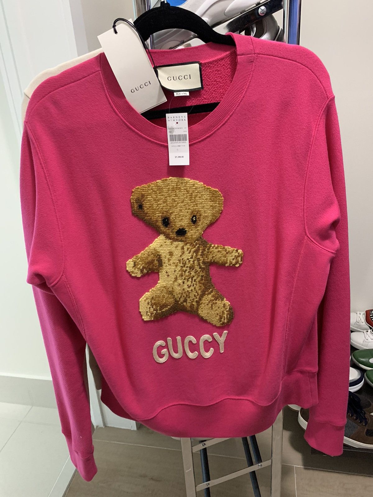 Pink Guccy Teddy Bear Sweatshirt