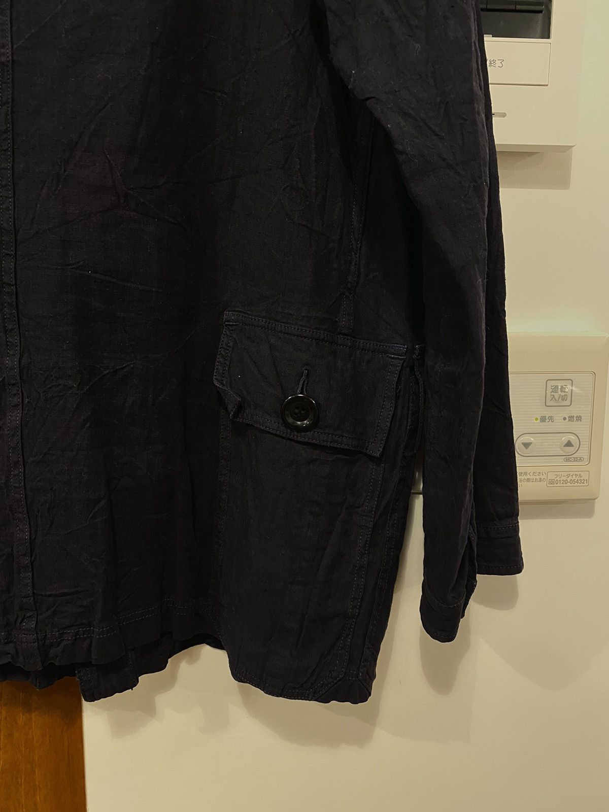 Sage De Cret Linen Navy Multi Pocket Shirt Size US L / EU 52-54 / 3 - 5 Thumbnail