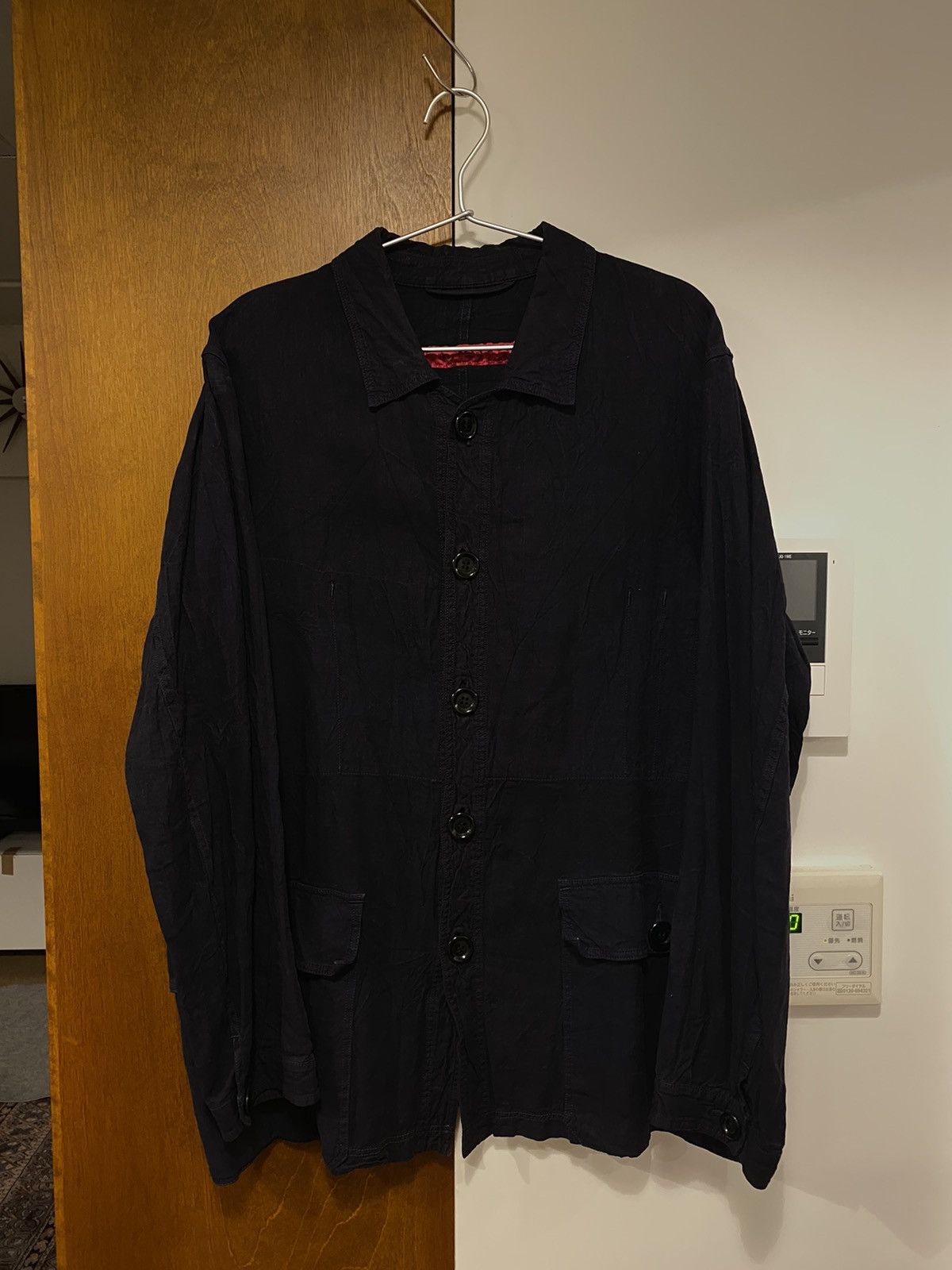 Sage De Cret Linen Navy Multi Pocket Shirt Size US L / EU 52-54 / 3 - 1 Thumbnail