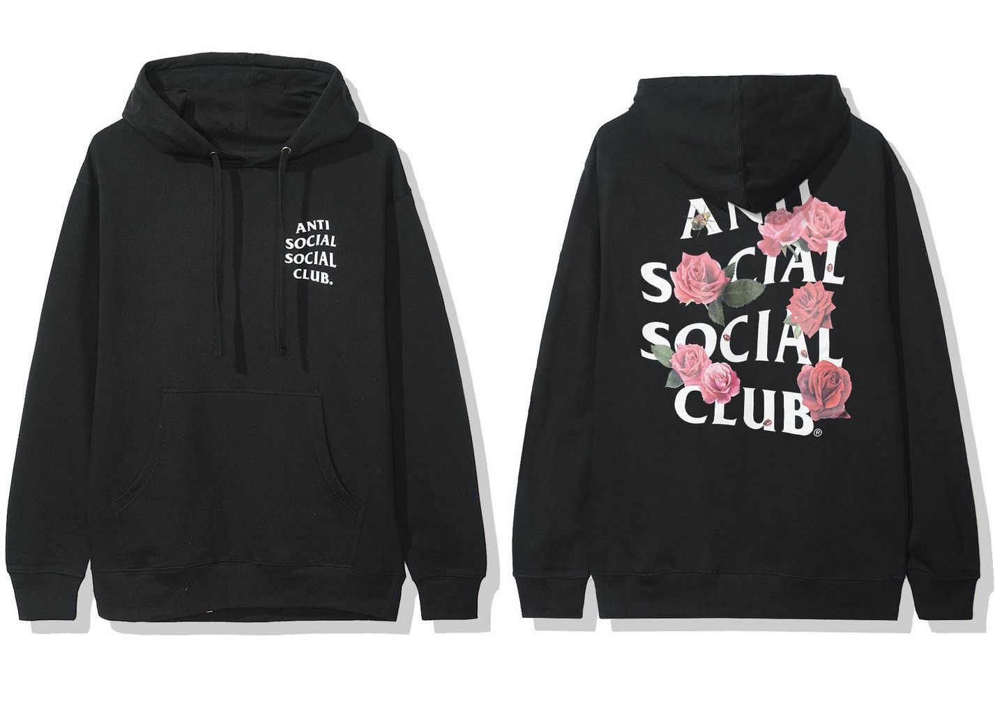 Anti Social Social Club AW19 ASSC White Logo Rose Smells Bad black Hoodie in hand Grailed