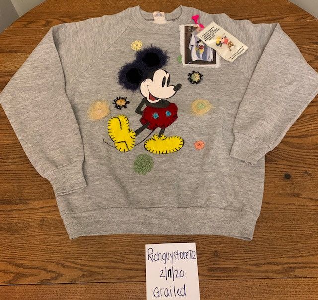 Mickey Mouse BENTGABLENITS Mickey Mouse #1 Sweatshirt (Large, Grey) Size US L / EU 52-54 / 3 - 2 Thumbnail