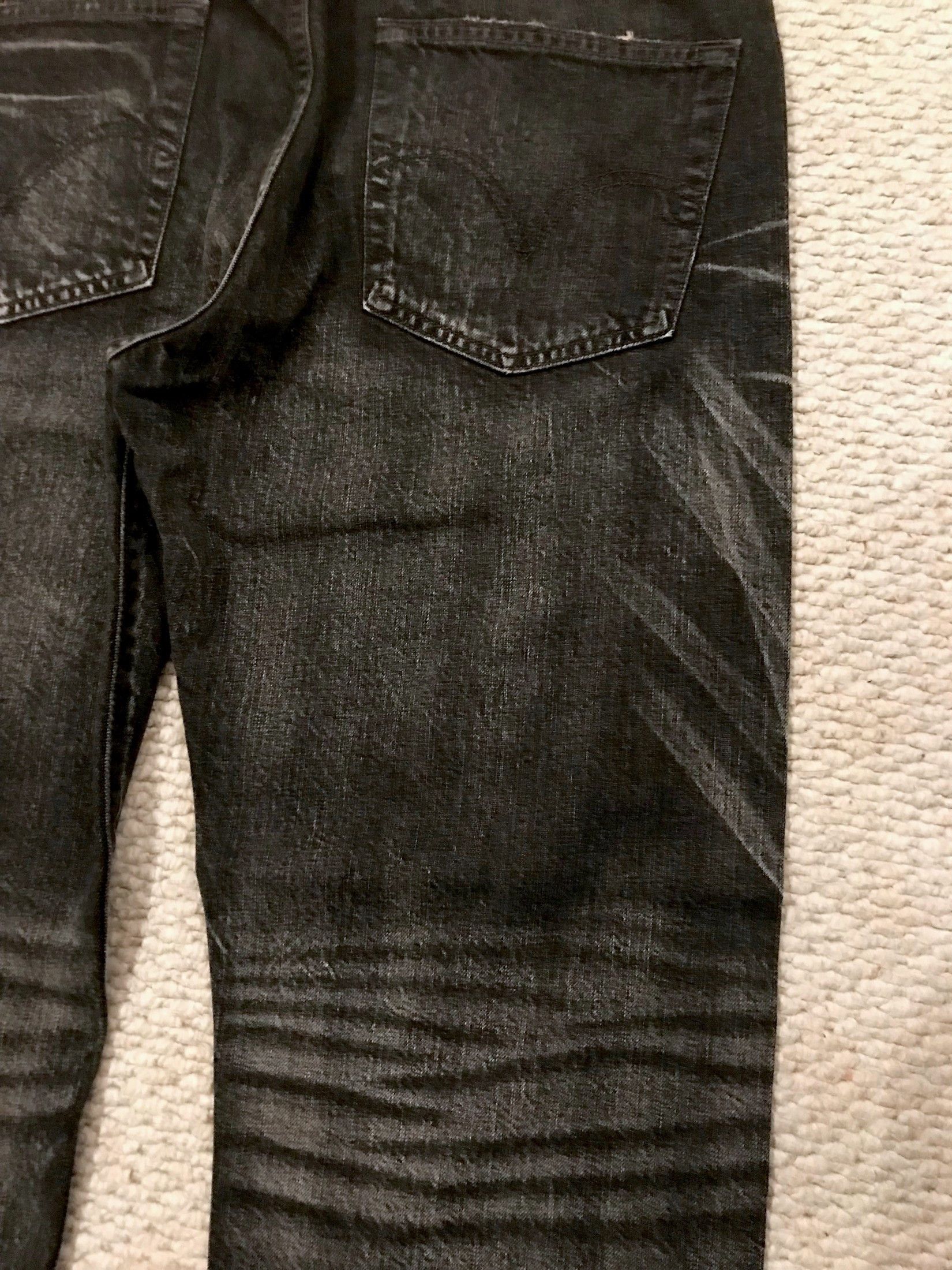 Levi's VINTAGE CHALKBOARD WHISKERS FADED BLACK DENIM JEANS Size US 32 / EU 48 - 8 Thumbnail