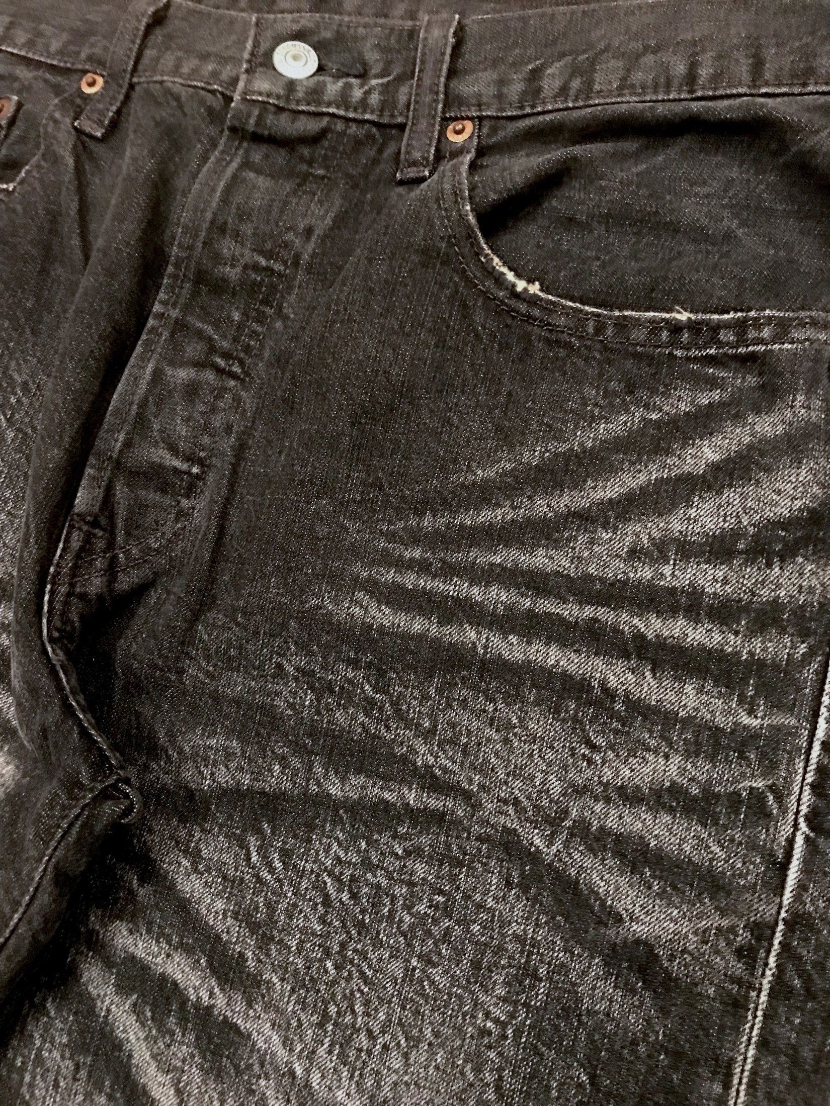Levi's VINTAGE CHALKBOARD WHISKERS FADED BLACK DENIM JEANS Size US 32 / EU 48 - 5 Thumbnail