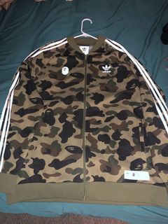 Bape x adidas adicolor store track top olive cargo