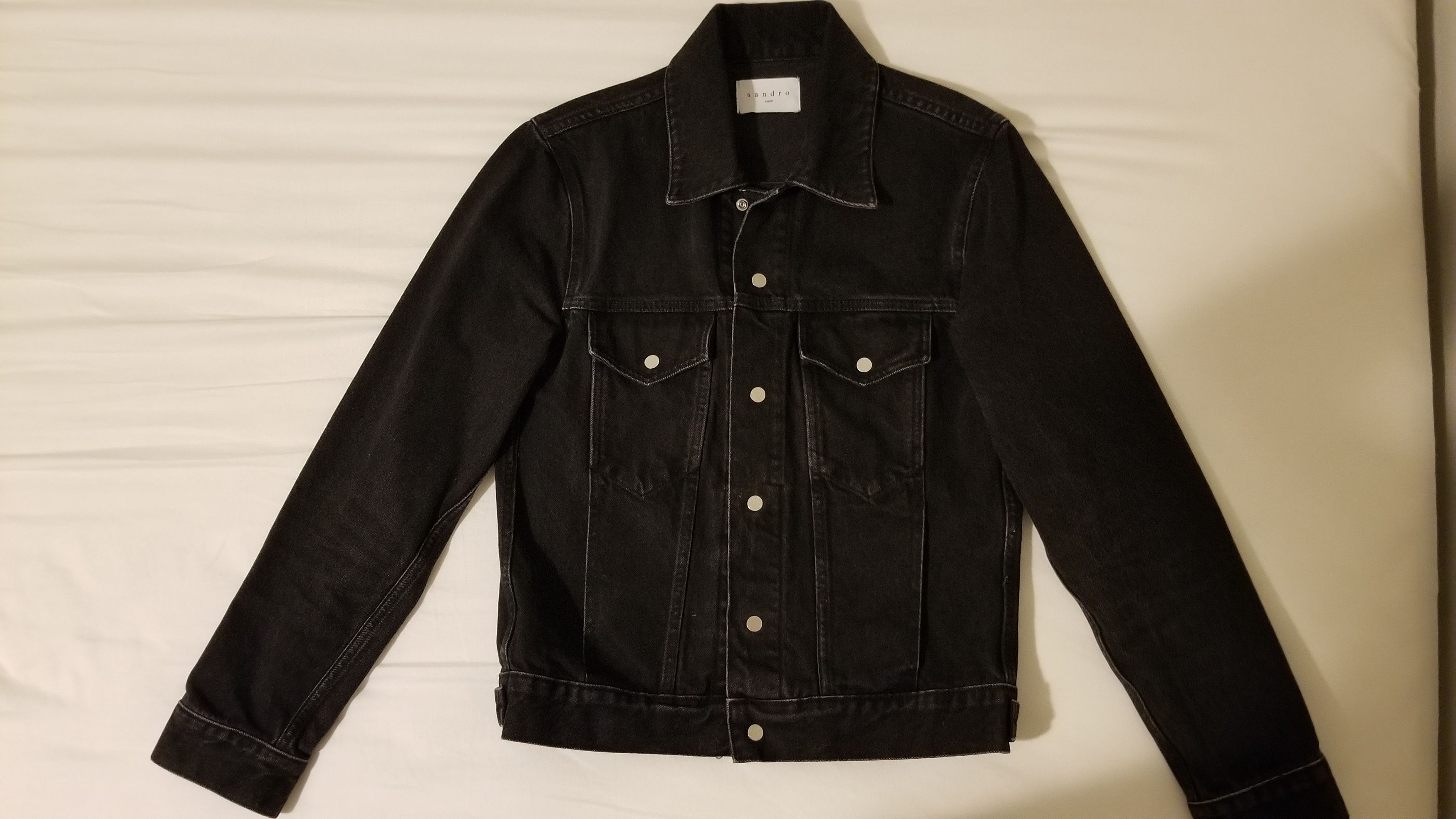 Sandro Sandro Black Denim Jacket Medium Grailed