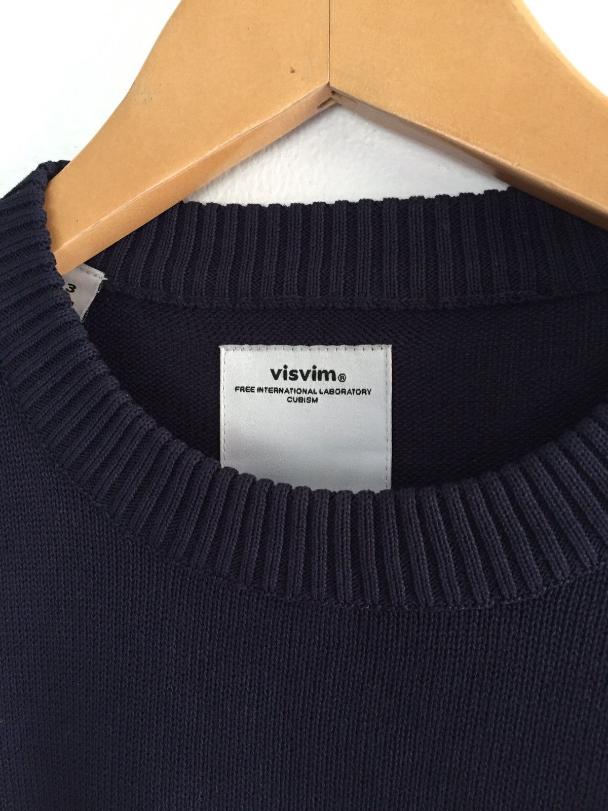 Visvim Sweater w/elbow patch (Navy blue) Size US L / EU 52-54 / 3 - 4 Thumbnail
