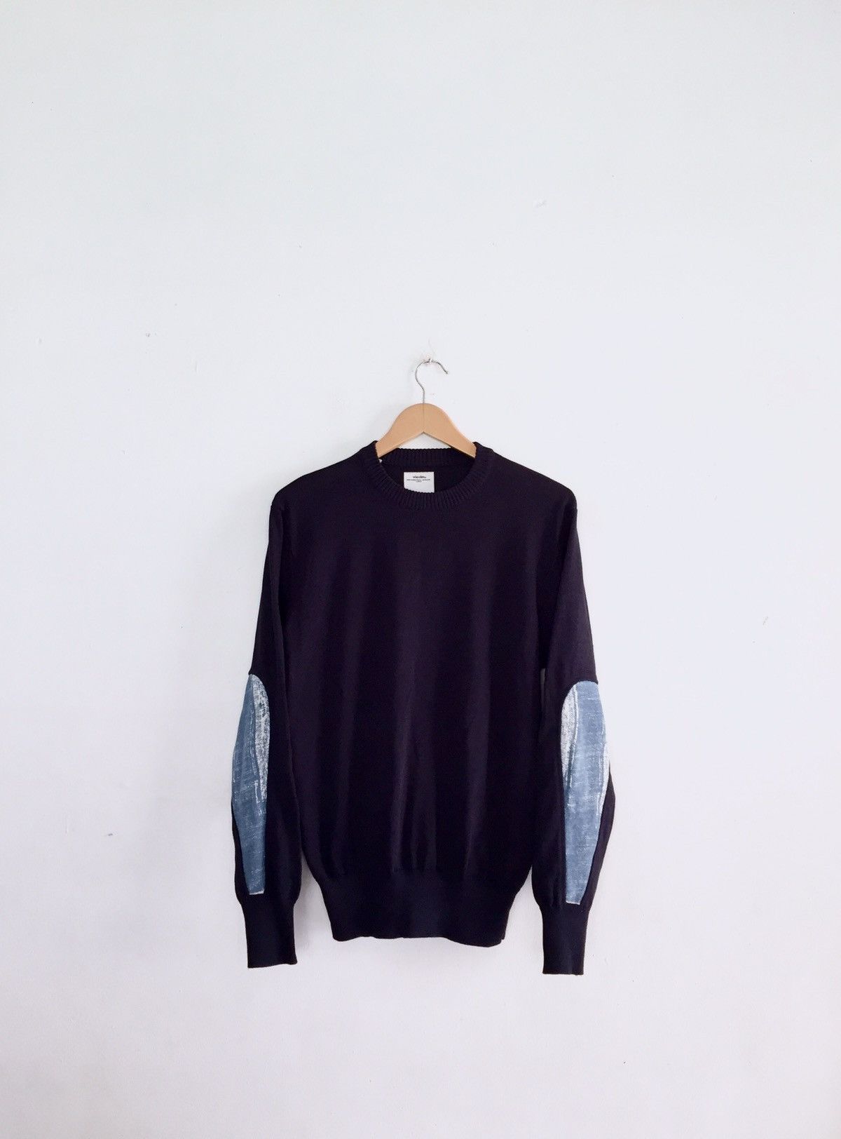Visvim Sweater w/elbow patch (Navy blue) Size US L / EU 52-54 / 3 - 1 Thumbnail
