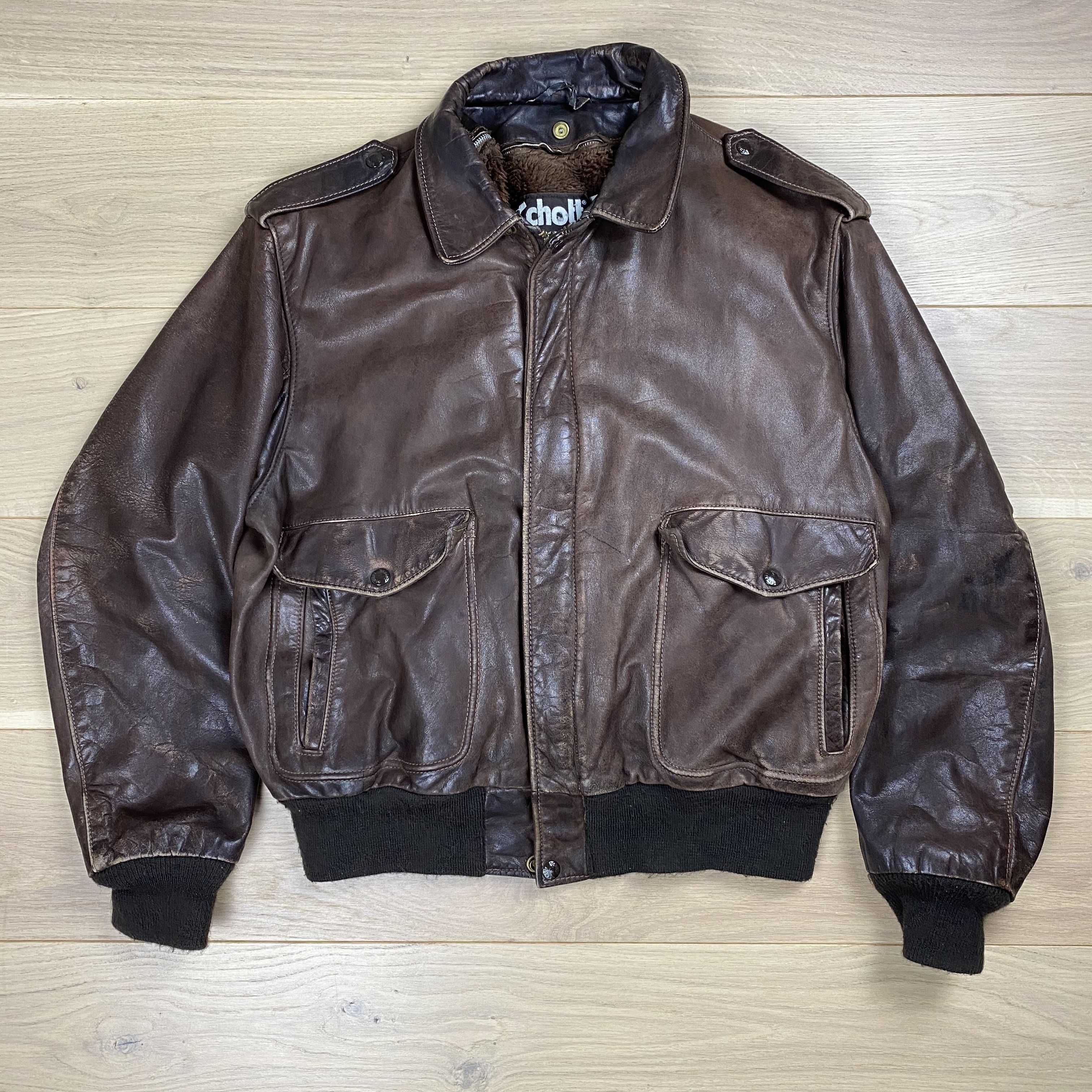 Schott Vintage Schott Leather Flight Bomber Jacket | Grailed