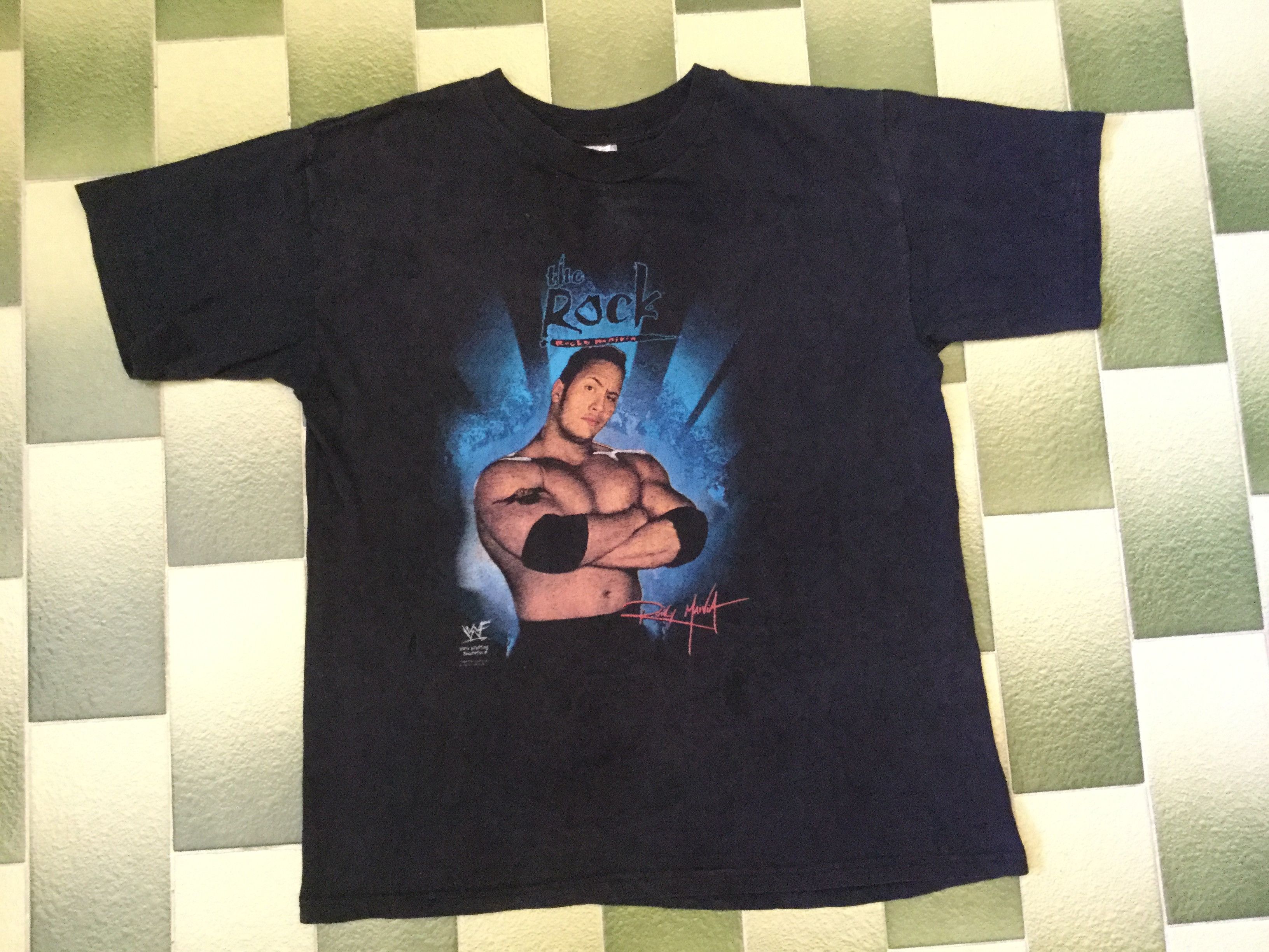 Vintage Vintage 90s WWF The Rock Rocky Maivia T-Shirt | Grailed