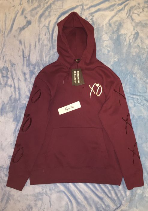 H&m the outlet weeknd burgundy hoodie