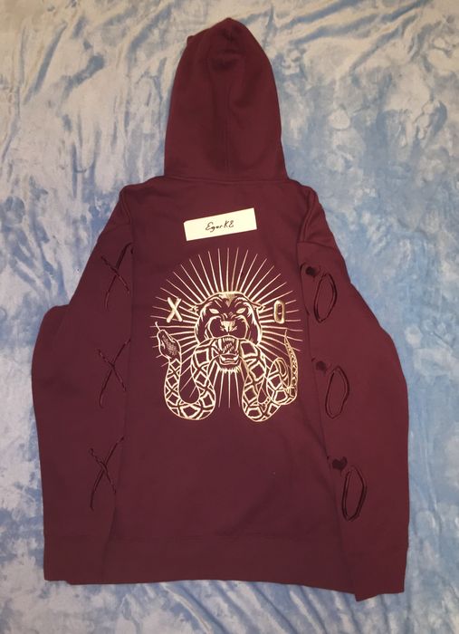 H&m the weeknd burgundy cheap hoodie