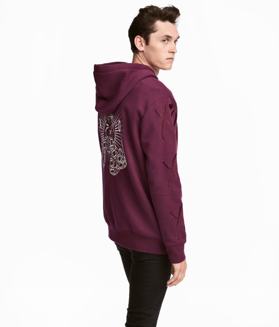 H&m the weeknd shops burgundy hoodie