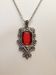 Jw Big Red Cz Tibetan Silver Chain Necklace Size ONE SIZE - 4 Thumbnail