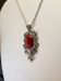 Jw Big Red Cz Tibetan Silver Chain Necklace Size ONE SIZE - 3 Thumbnail