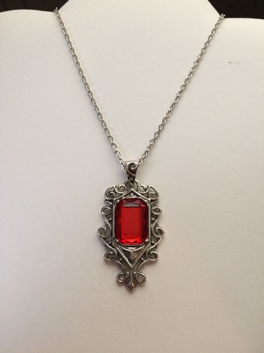 Jw Big Red Cz Tibetan Silver Chain Necklace Size ONE SIZE - 2 Preview