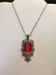 Jw Big Red Cz Tibetan Silver Chain Necklace Size ONE SIZE - 2 Thumbnail