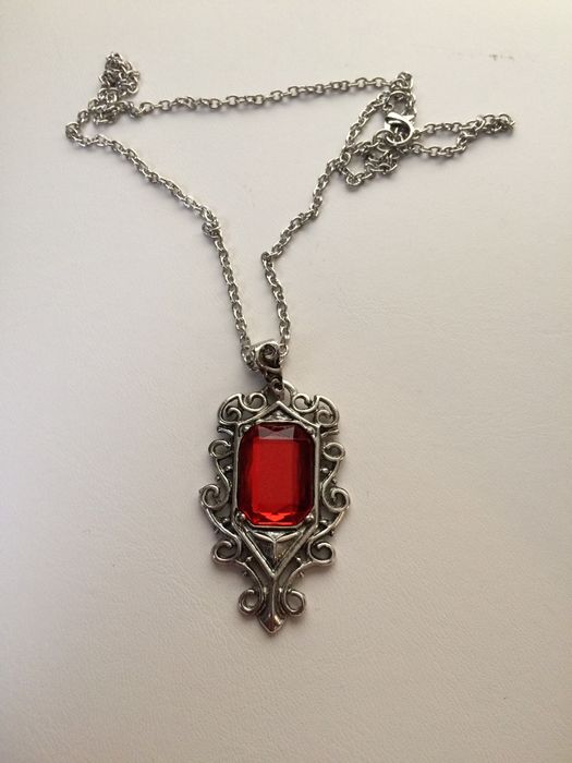 Jw Big Red Cz Tibetan Silver Chain Necklace Size ONE SIZE - 1 Preview